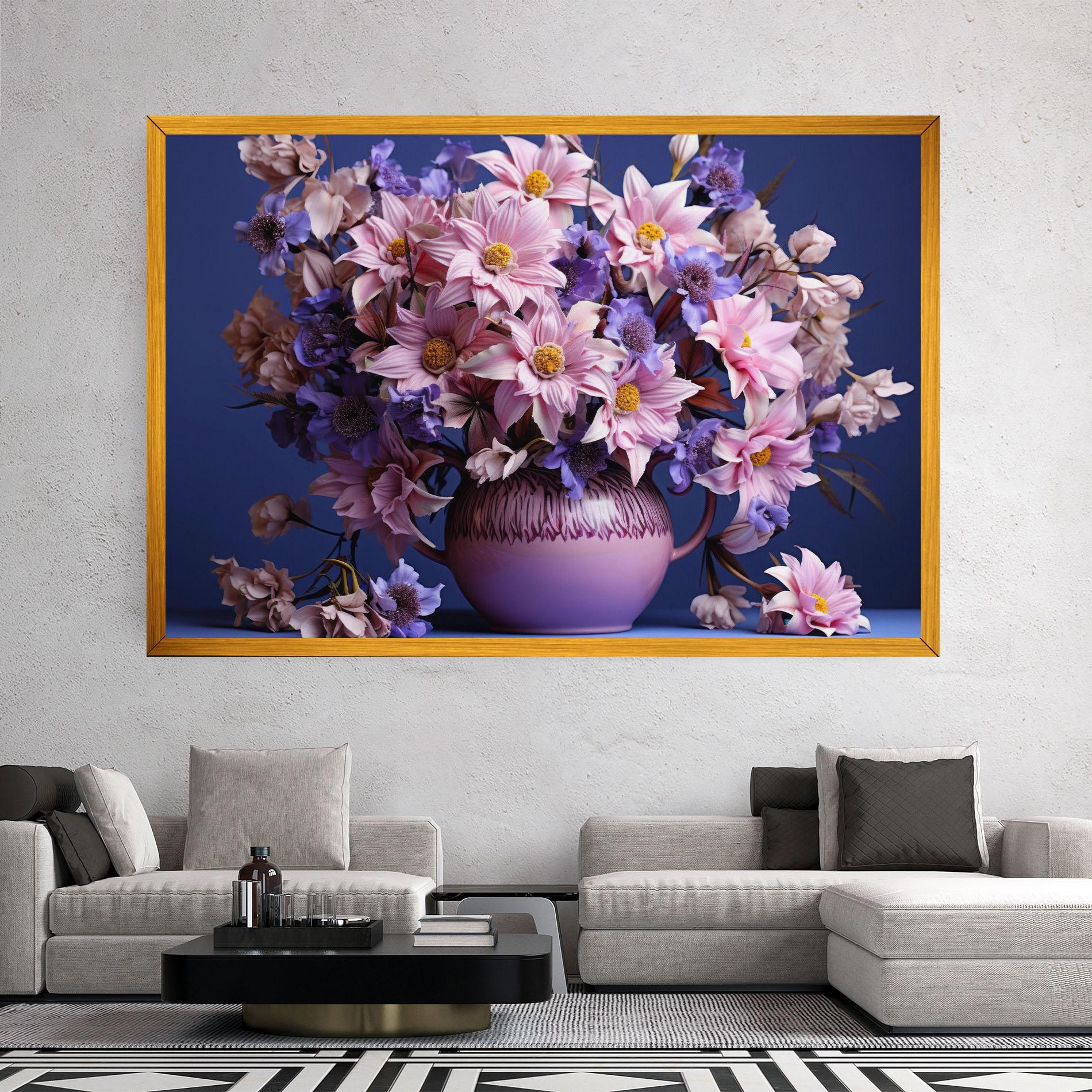 Tablou Canvas Purple Vase Flowers mockup 2