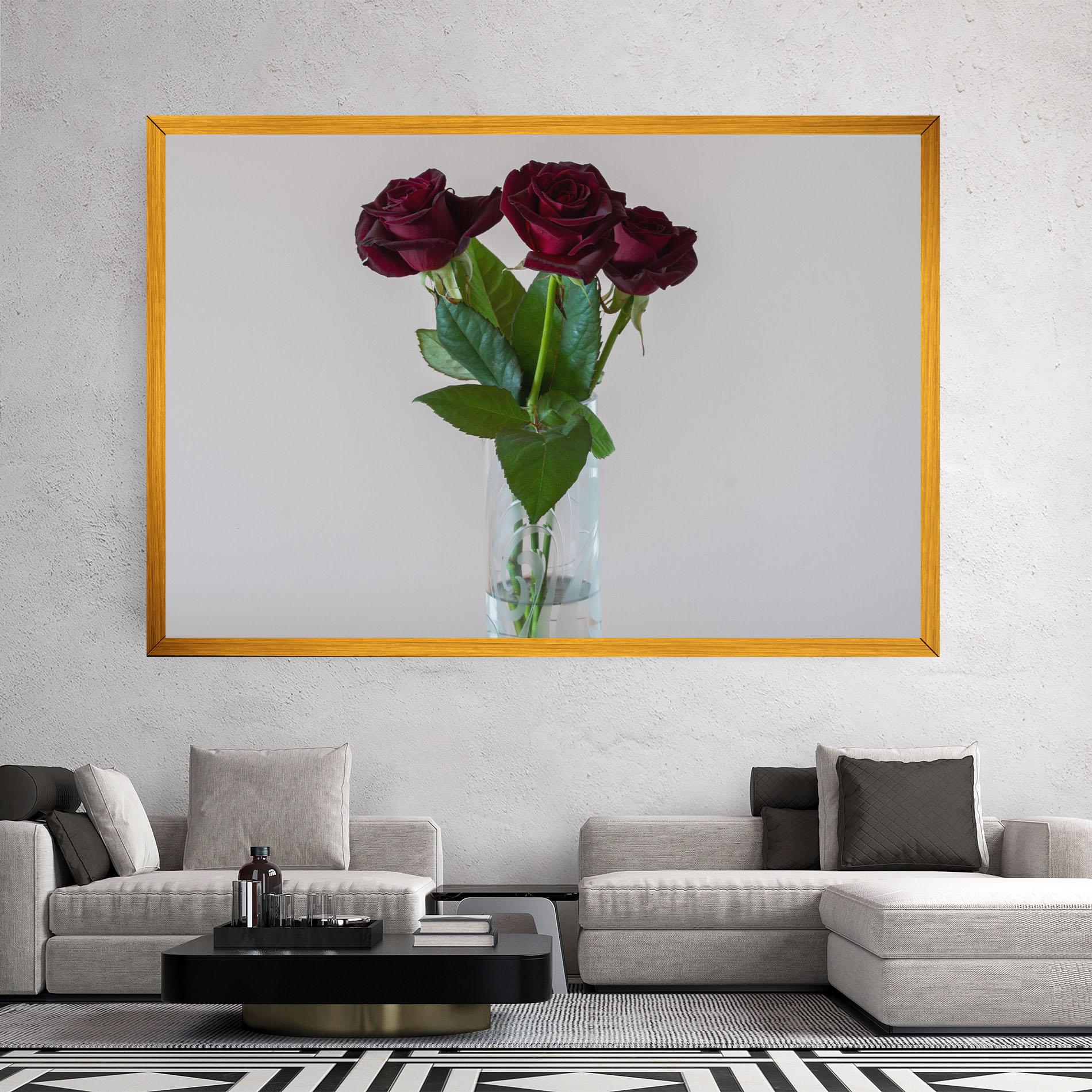 Tablou Canvas Red Roses Vase mockup 2