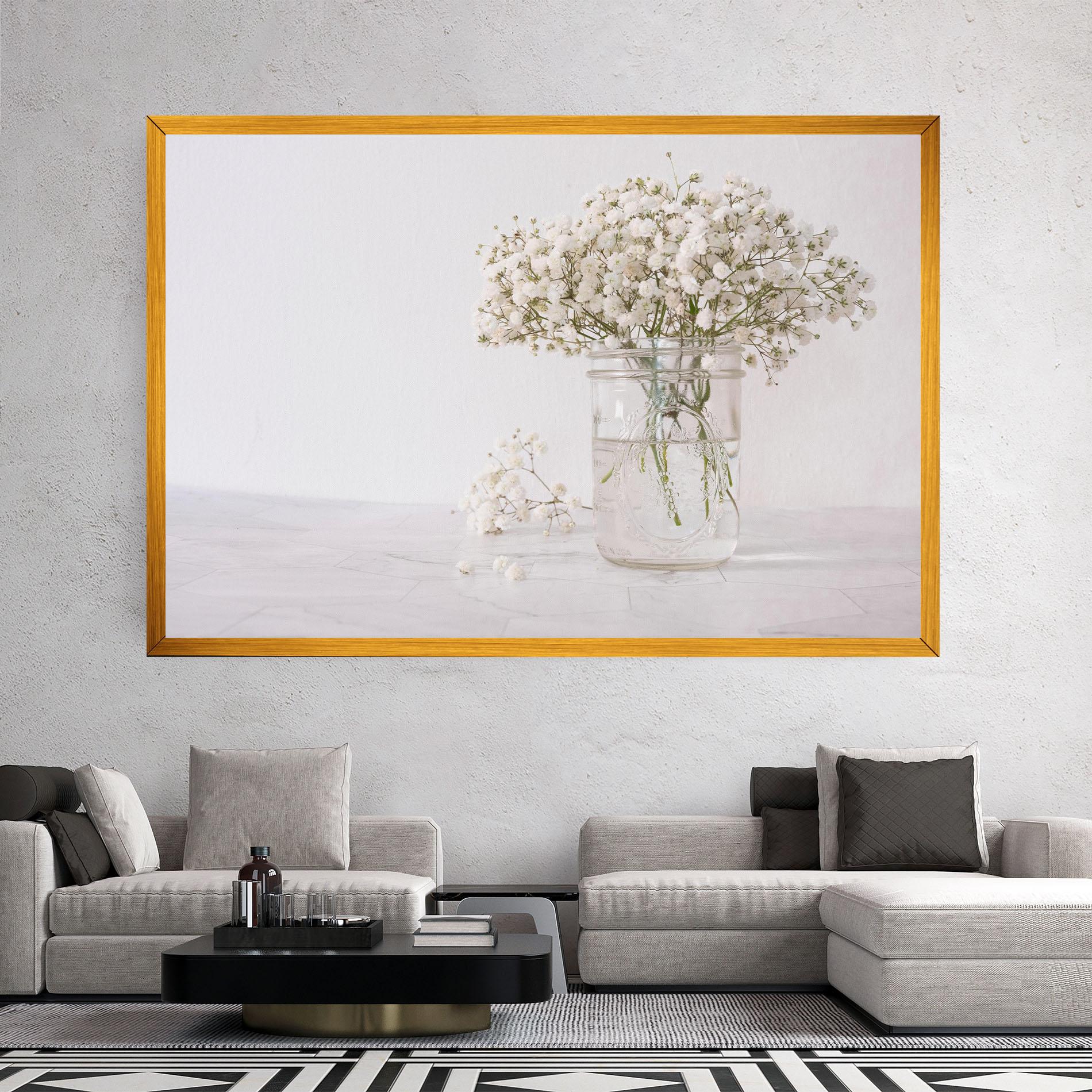 Tablou Canvas White Tiny Flower Vase mockup 2