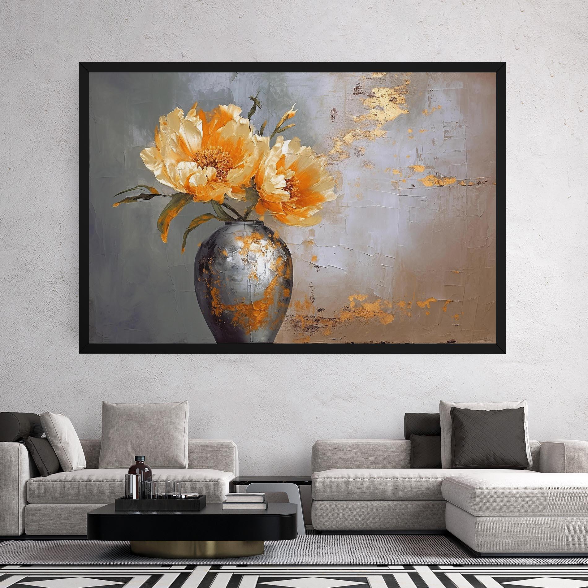 Tablou Canvas Grey Painting Vase mockup 2