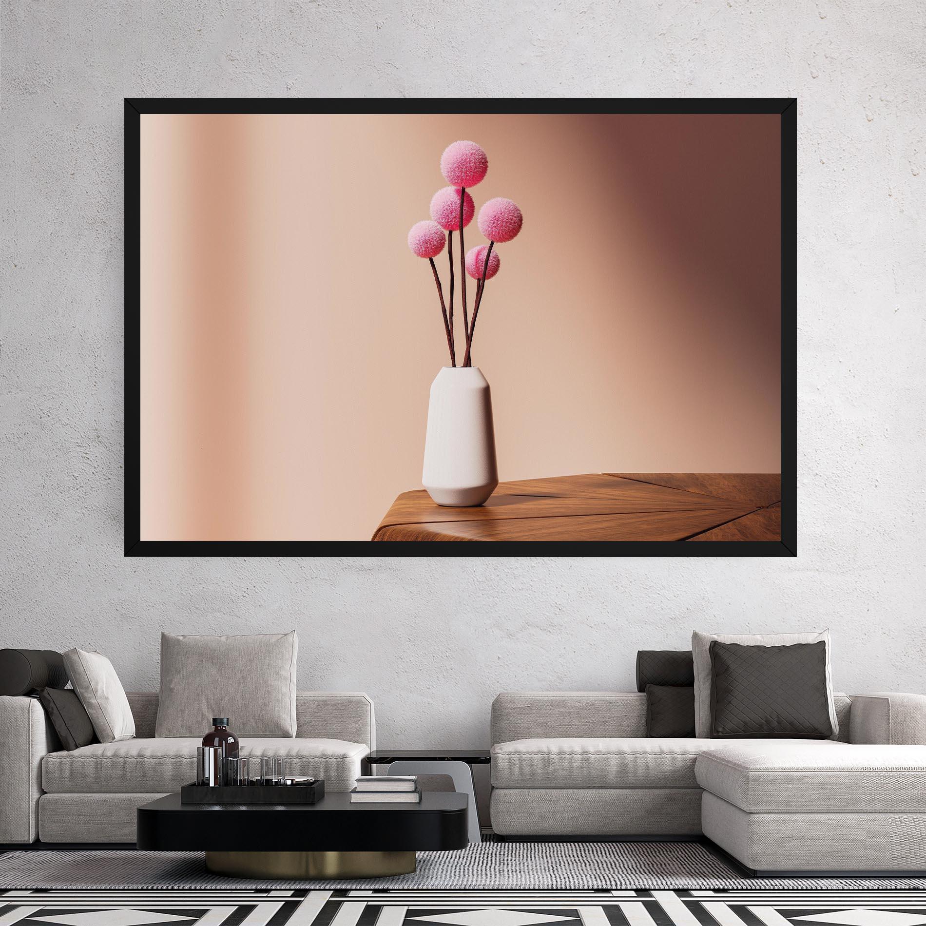 Tablou Canvas Pink Circle Vase mockup 2