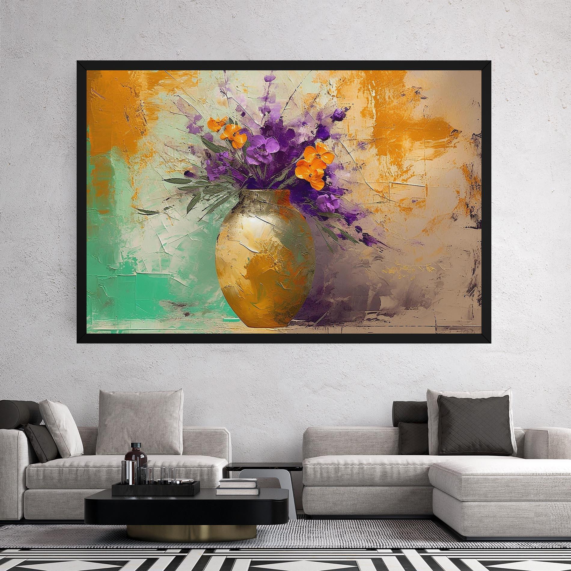 Tablou Canvas Purple Orange Plant Vase mockup 2