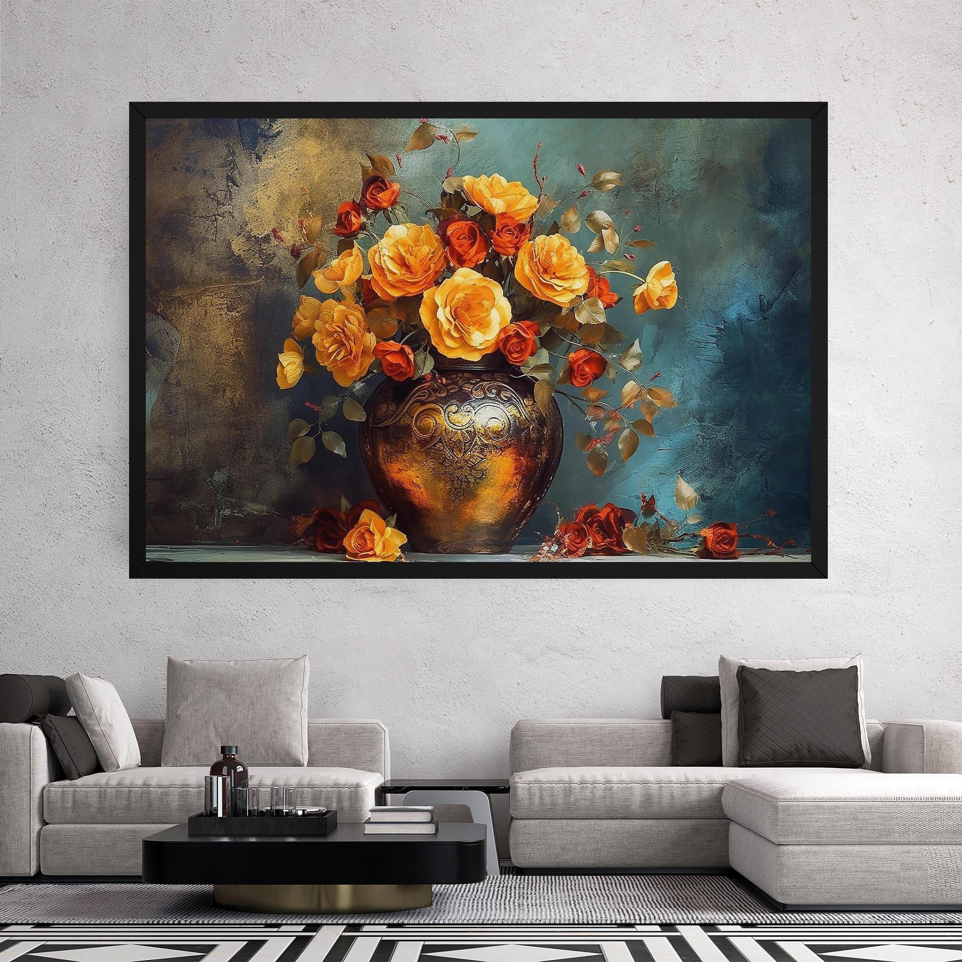 Tablou Canvas Red Orange Flower Vase mockup 2