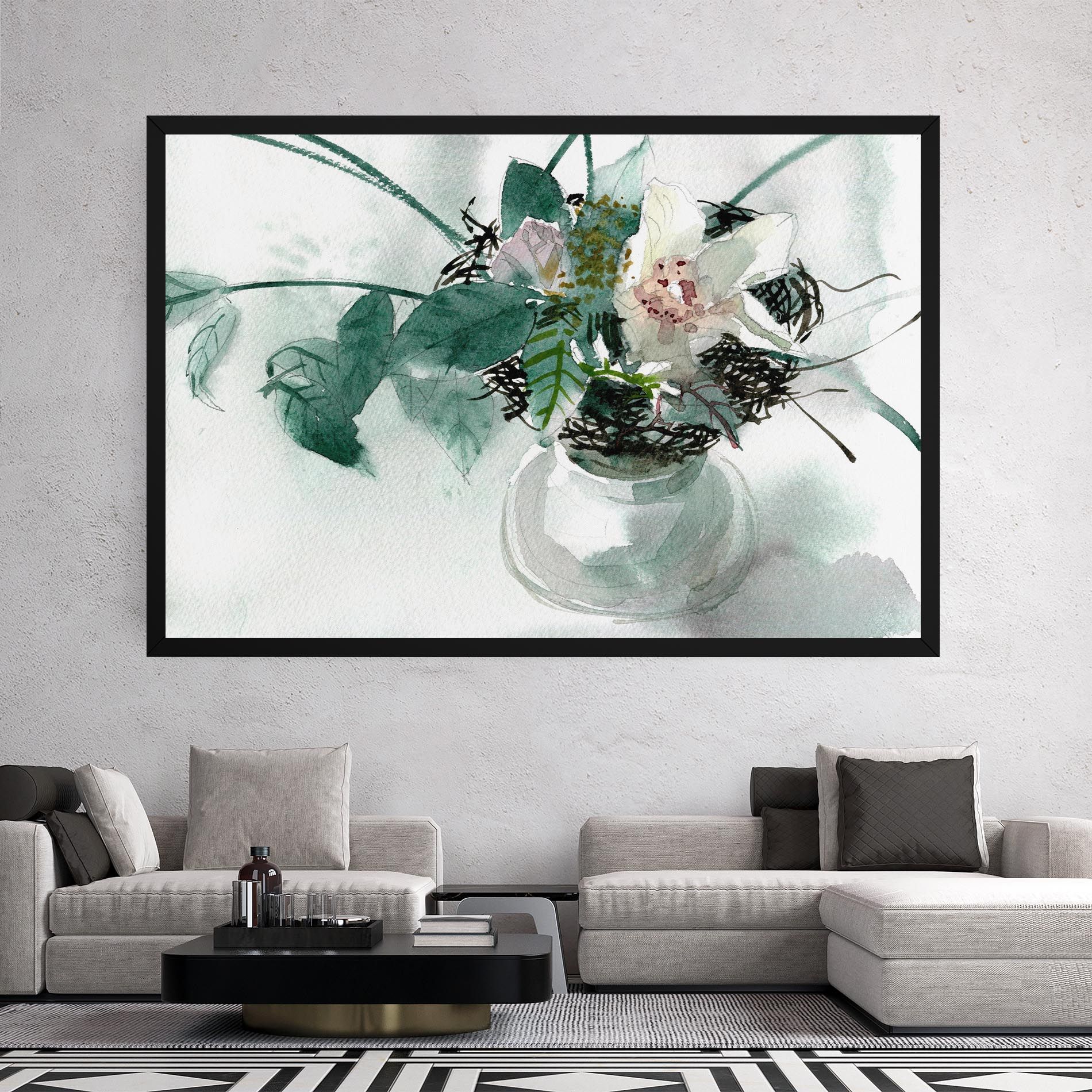 White Flower Vase mockup 2