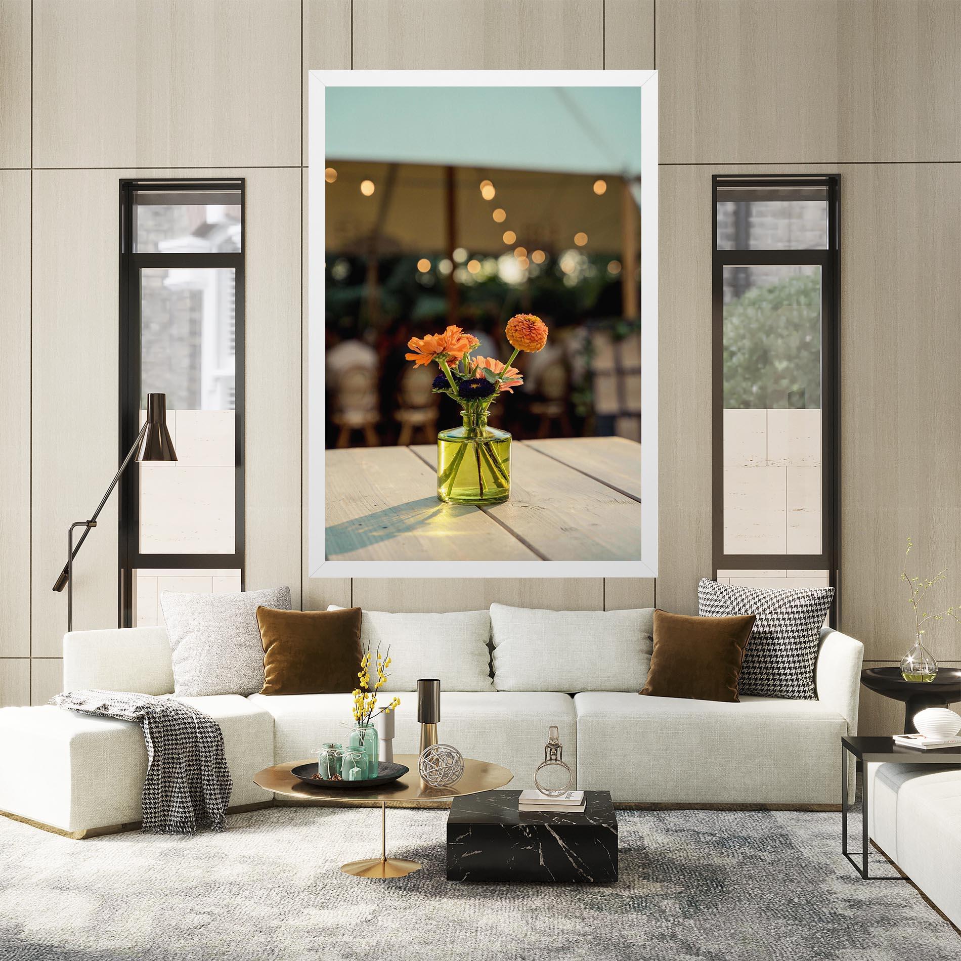 Tablou Canvas Orange Flowers Vase mockup 2