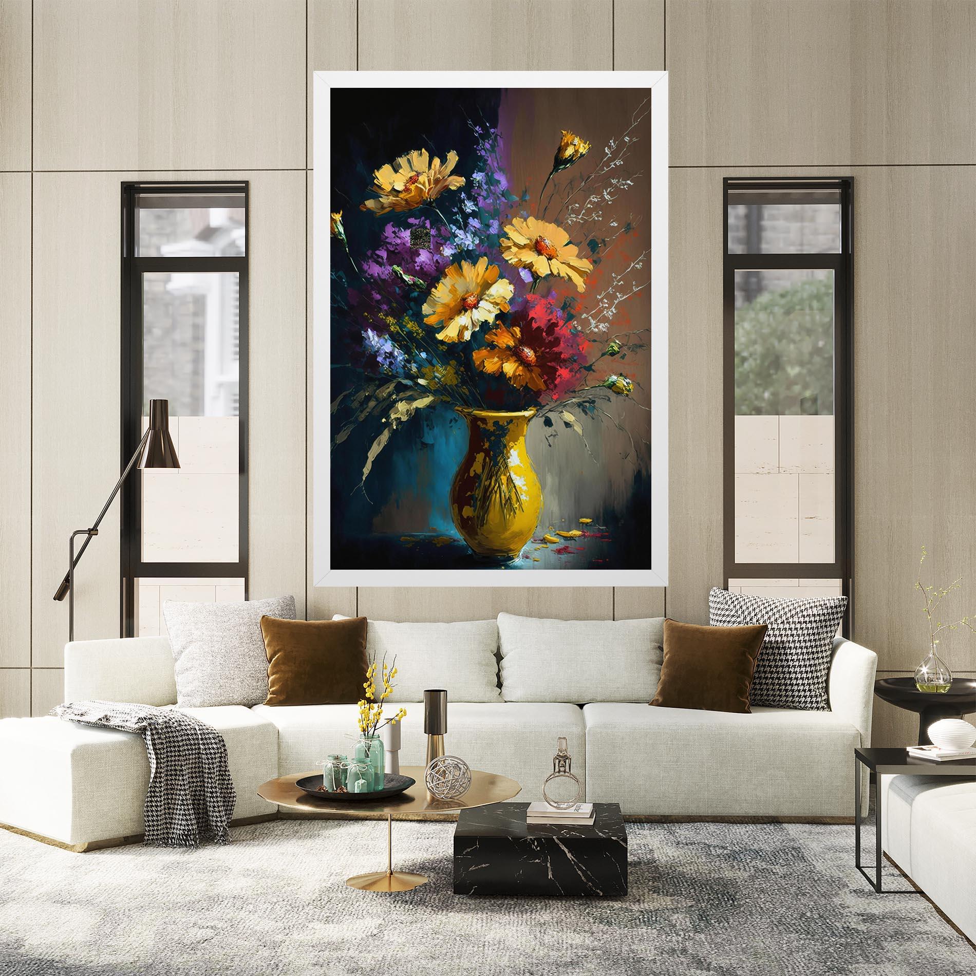 Tablou Canvas Yellow Art Vase mockup 2