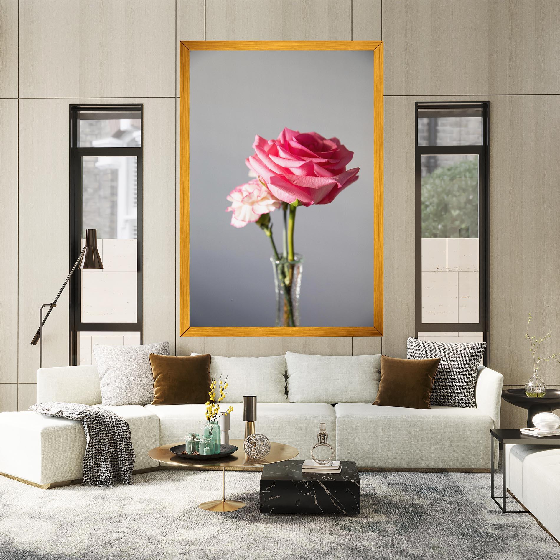 Tablou Canvas Big Pink Rose Vase mockup 2