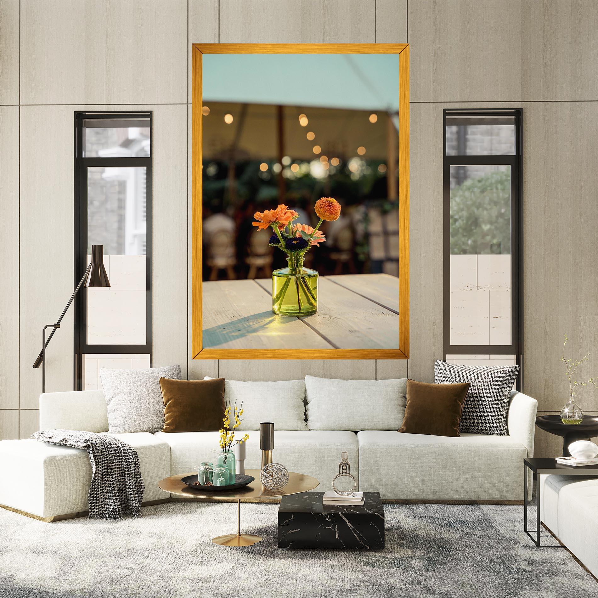 Tablou Canvas Orange Flowers Vase mockup 2