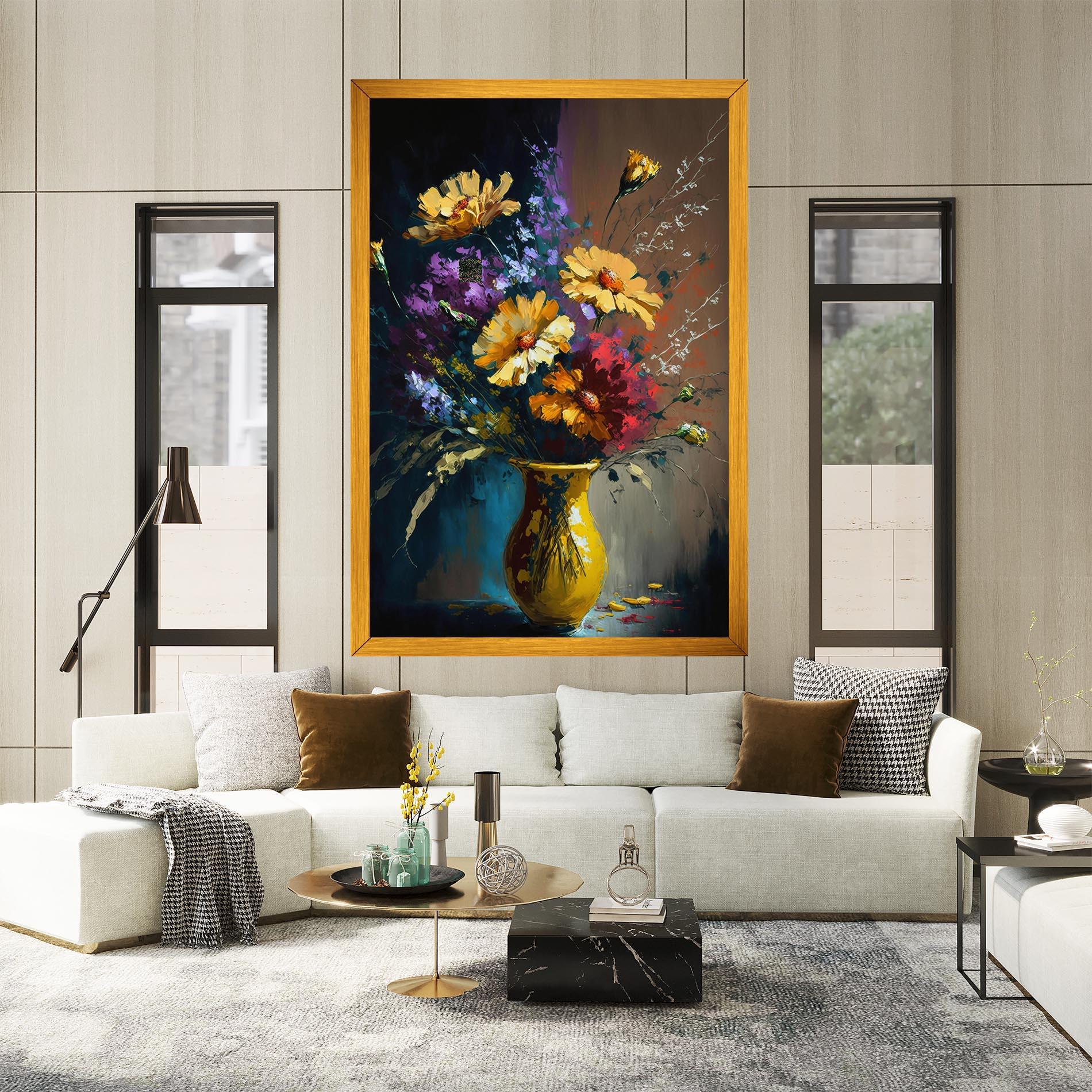 Tablou Canvas Yellow Art Vase mockup 2