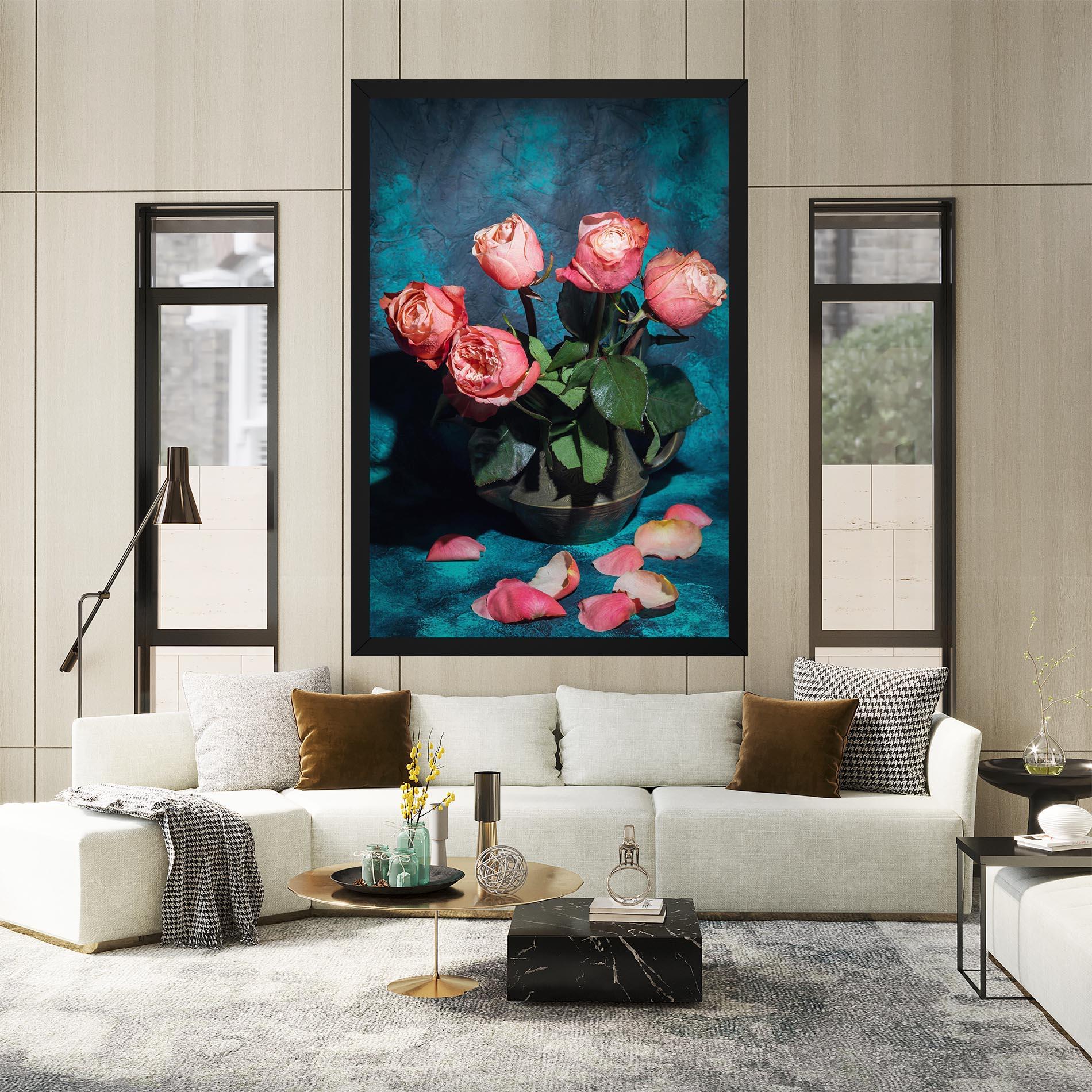 Tablou Canvas Bouquet Roses Vase mockup 2