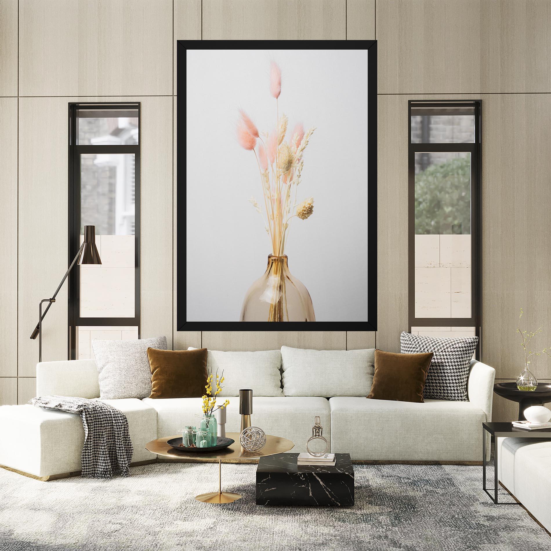 Tablou Canvas Pink Cream Flower Vase mockup 2