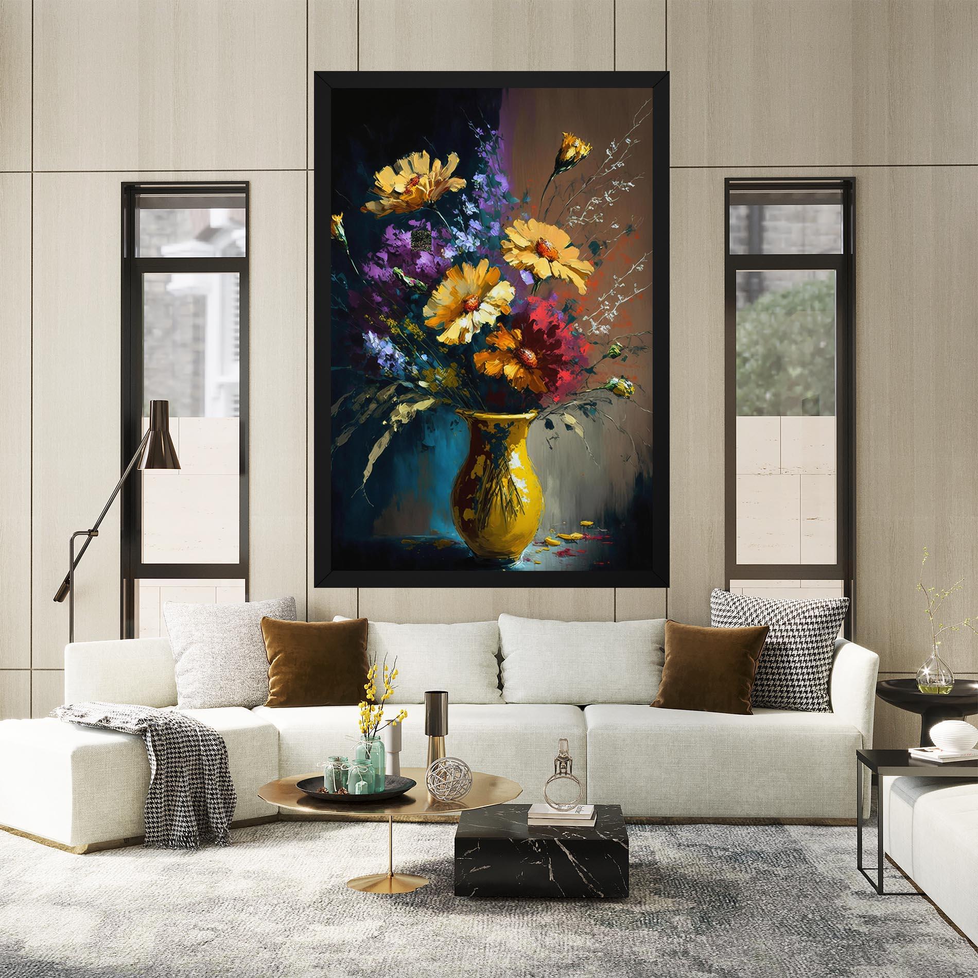 Tablou Canvas Yellow Art Vase mockup 2