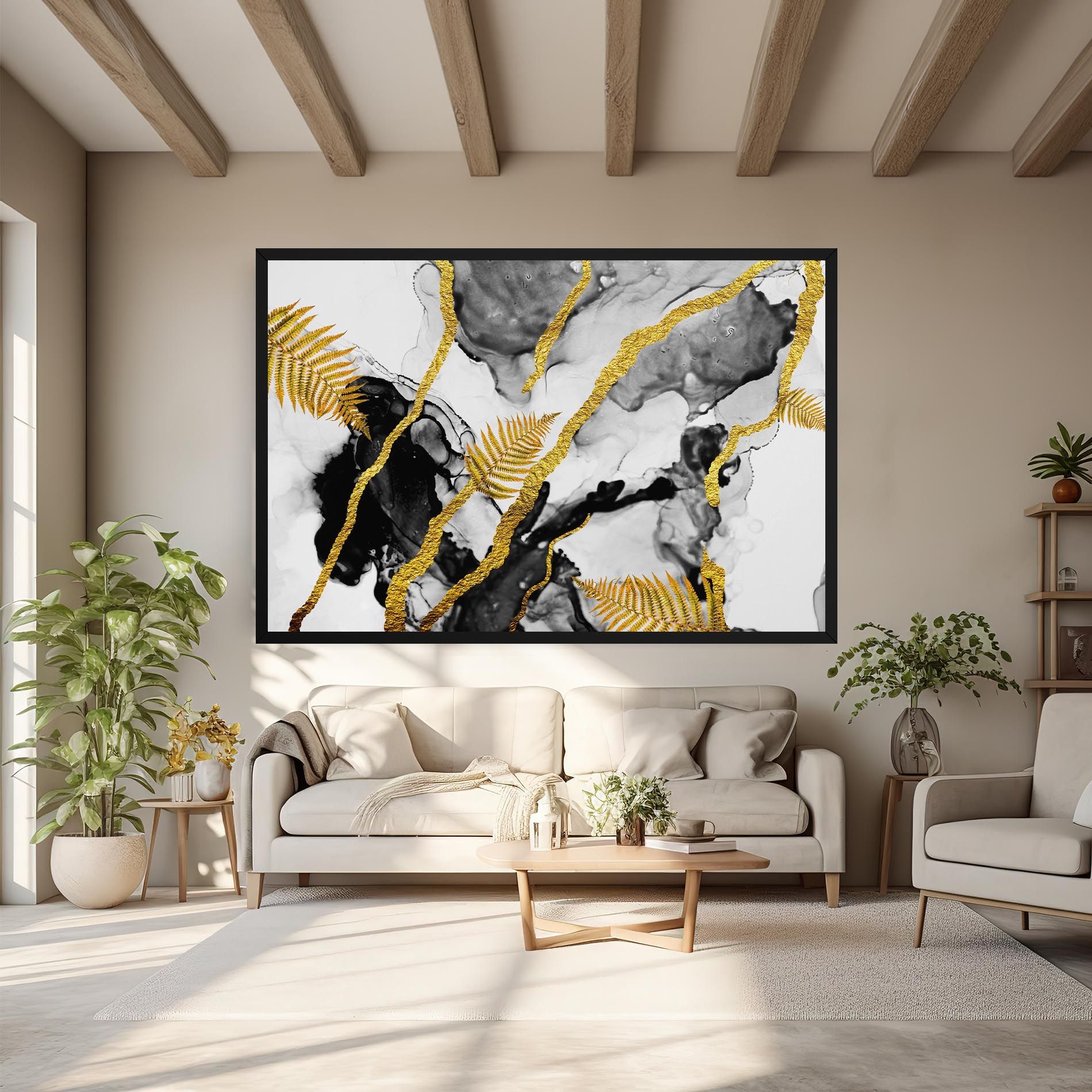 Abstract Golden Leaves mockup 6