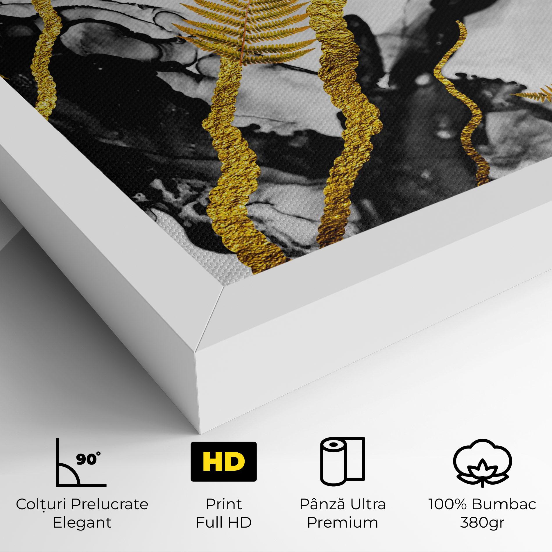 Tablou Canvas Abstract Golden Leaves mockup 4