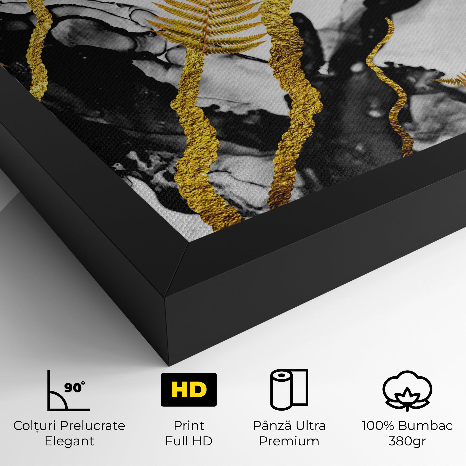 Tablou Canvas Abstract Golden Leaves mockup 4