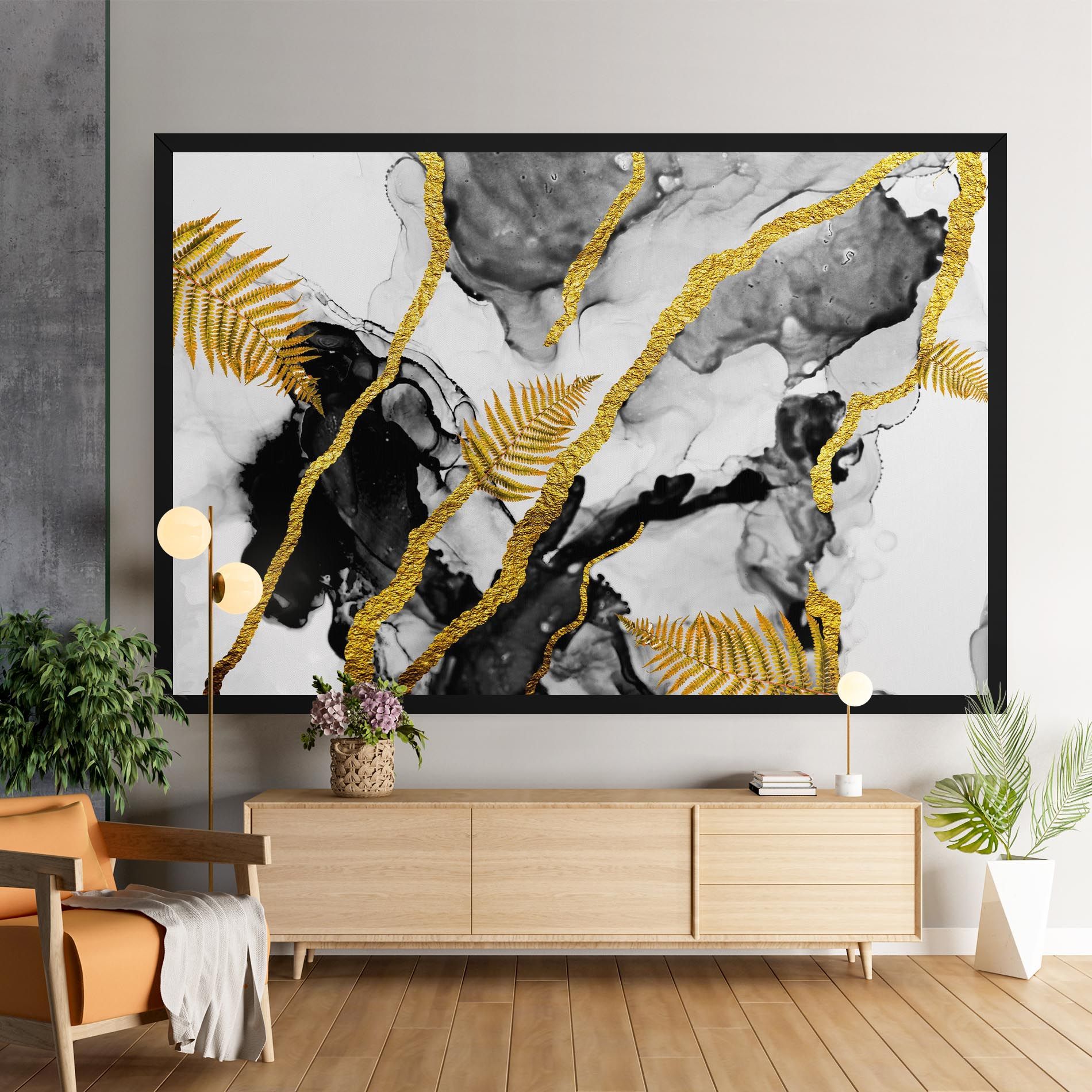 Abstract Golden Leaves mockup 9