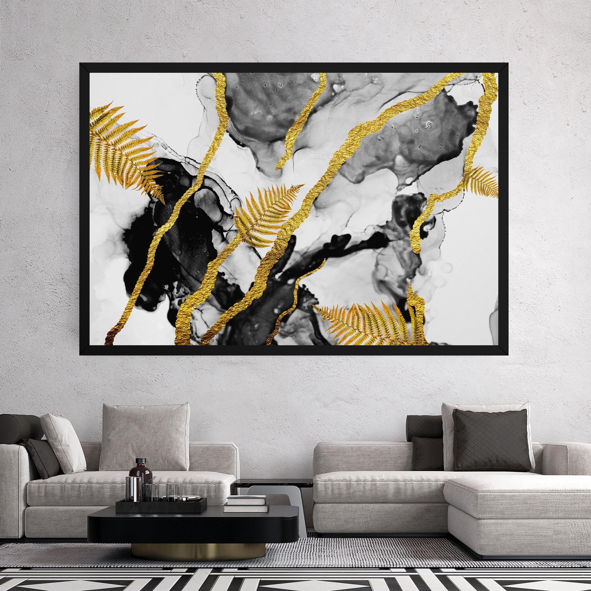 Abstract Golden Leaves mockup 2