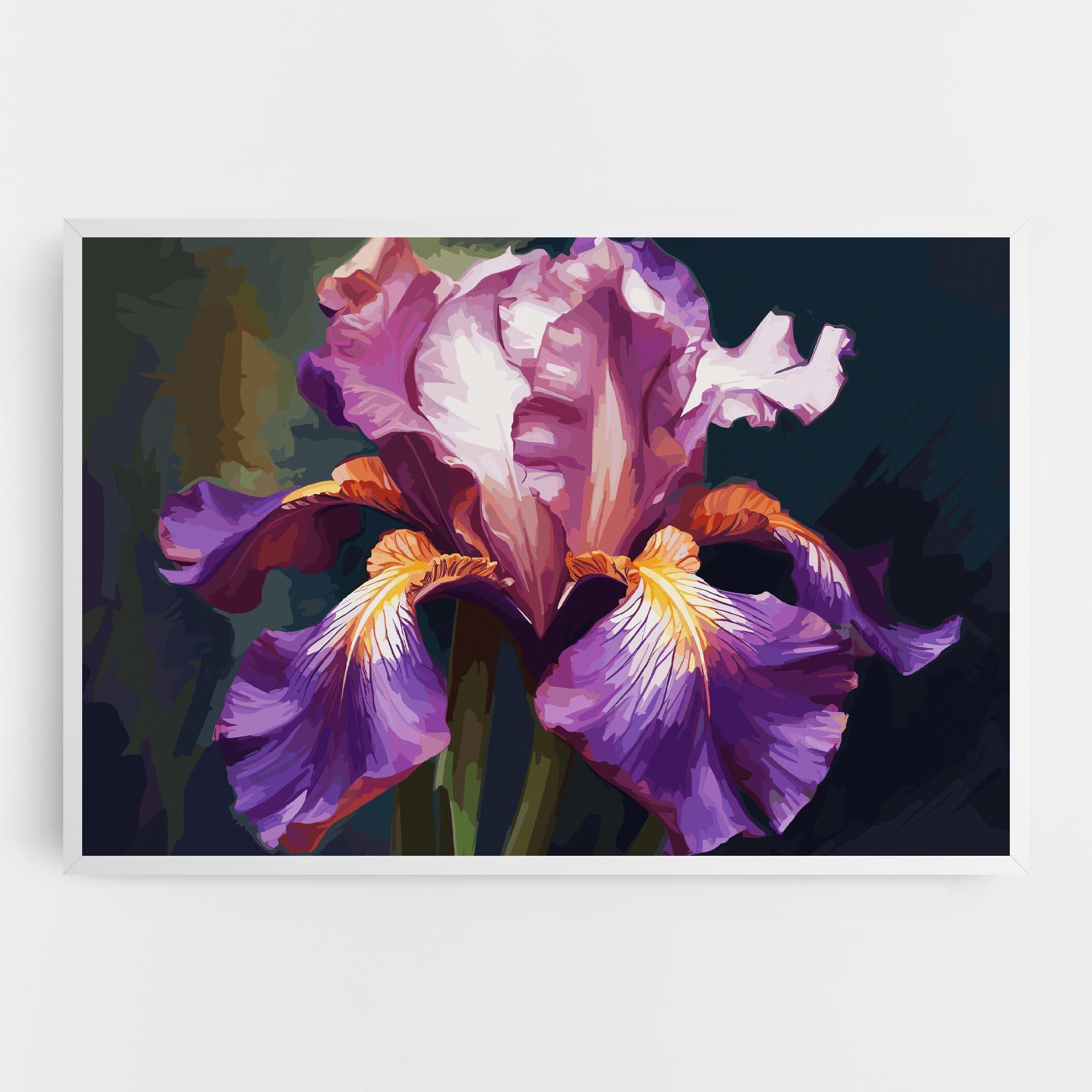 Tablou Canvas Purple Orange Iris Art mockup 0