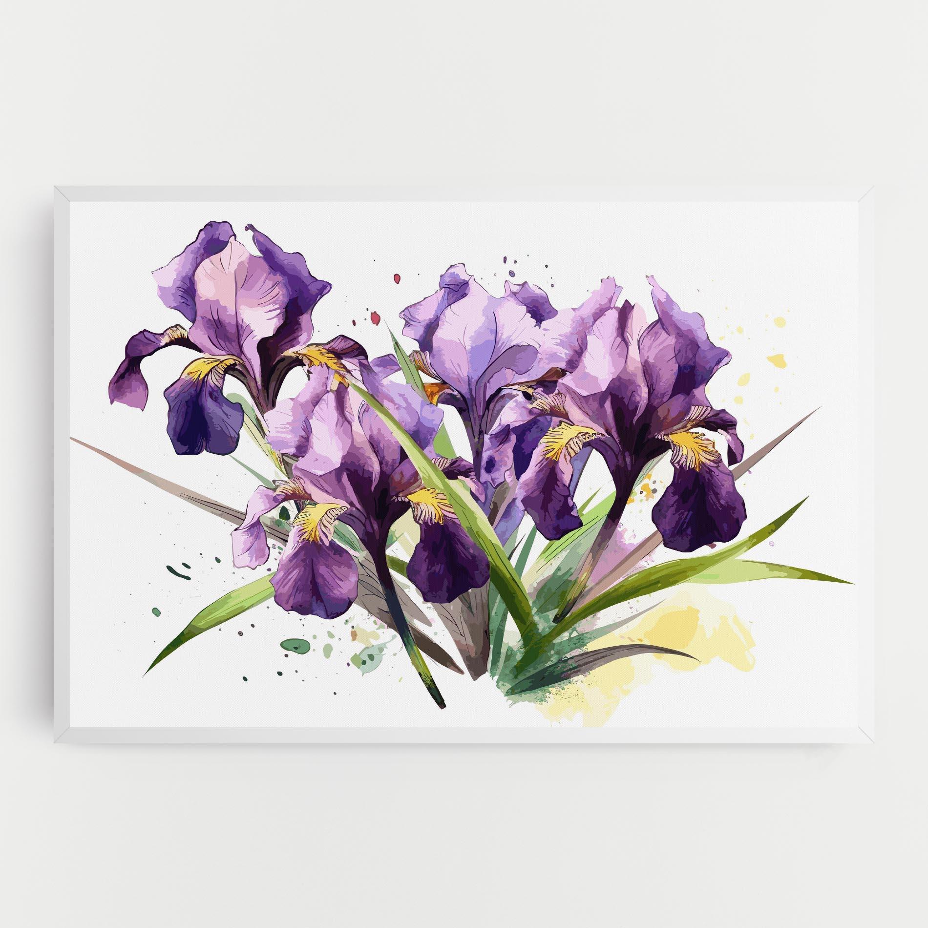 Tablou Canvas Watercolor Purple Iris mockup 0