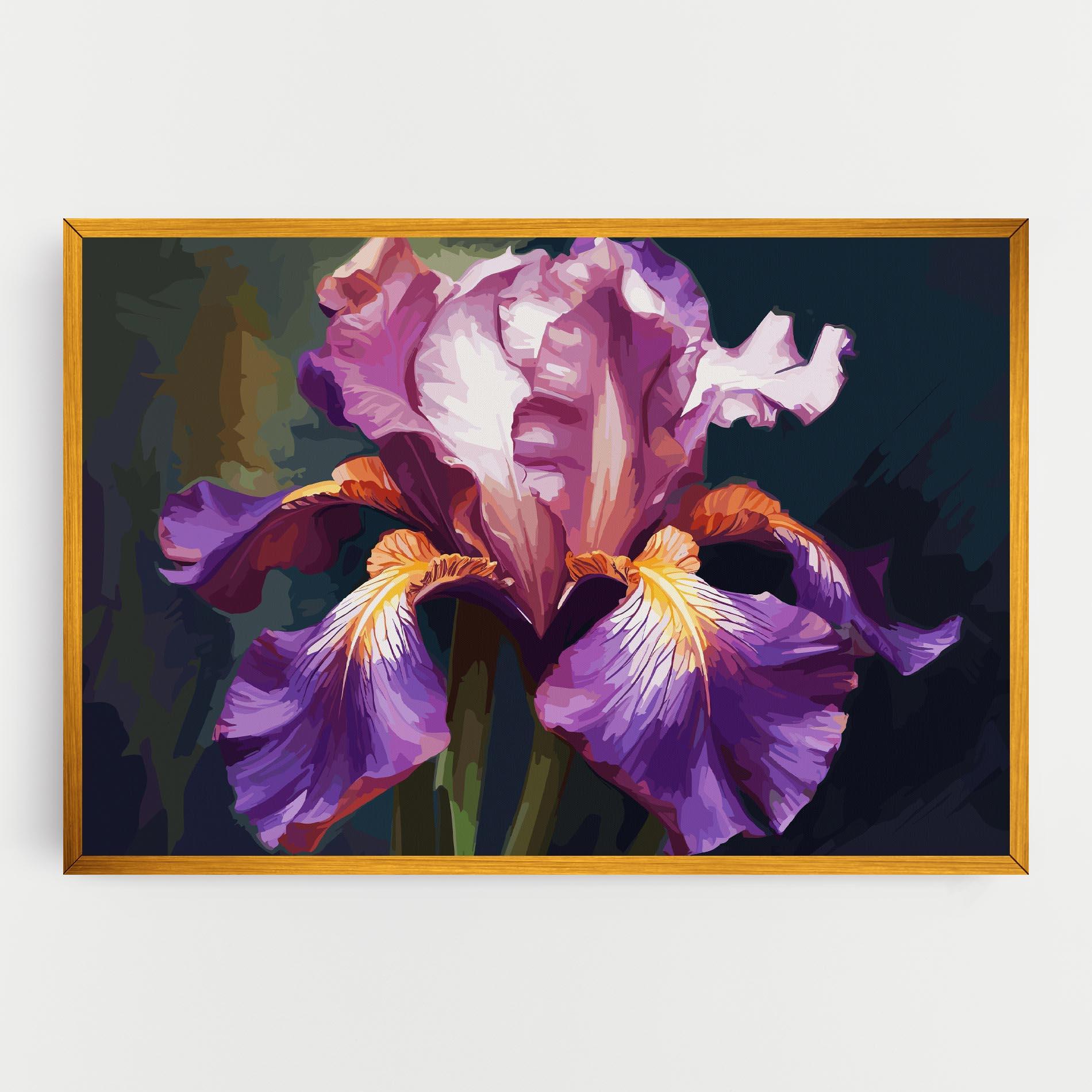 Tablou Canvas Purple Orange Iris Art mockup 0
