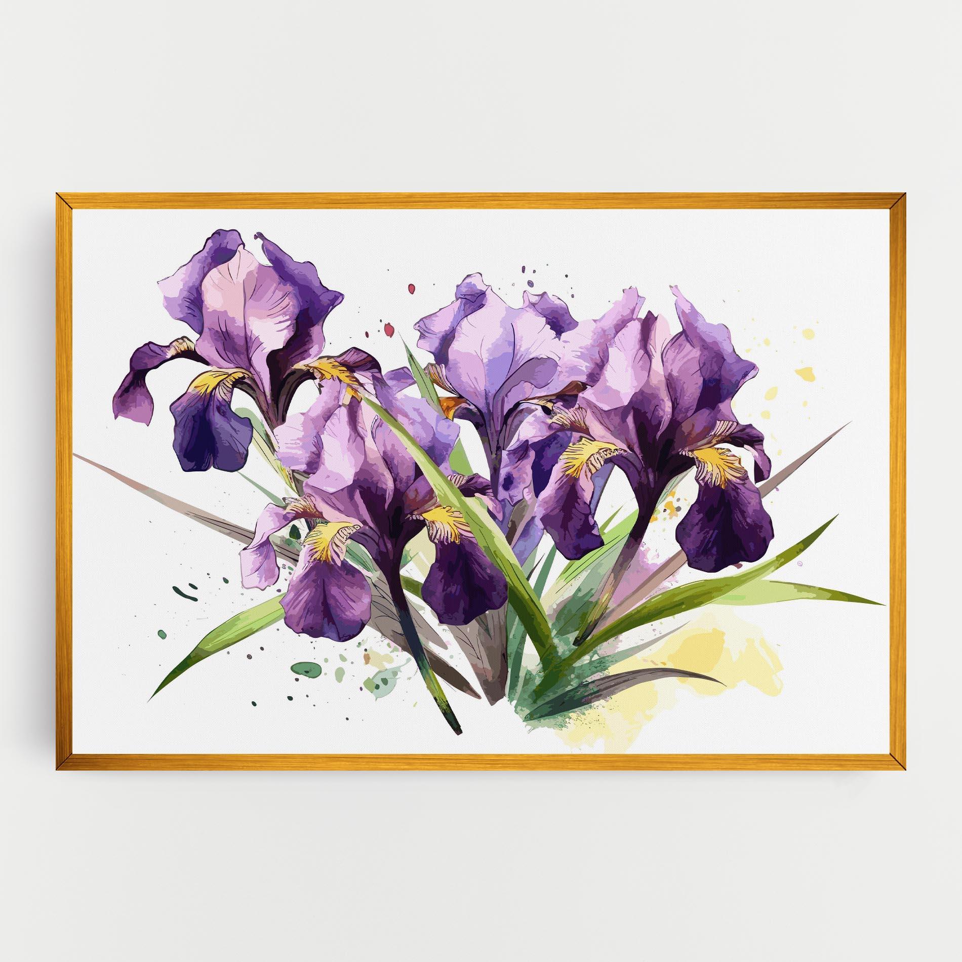 Tablou Canvas Watercolor Purple Iris mockup 0