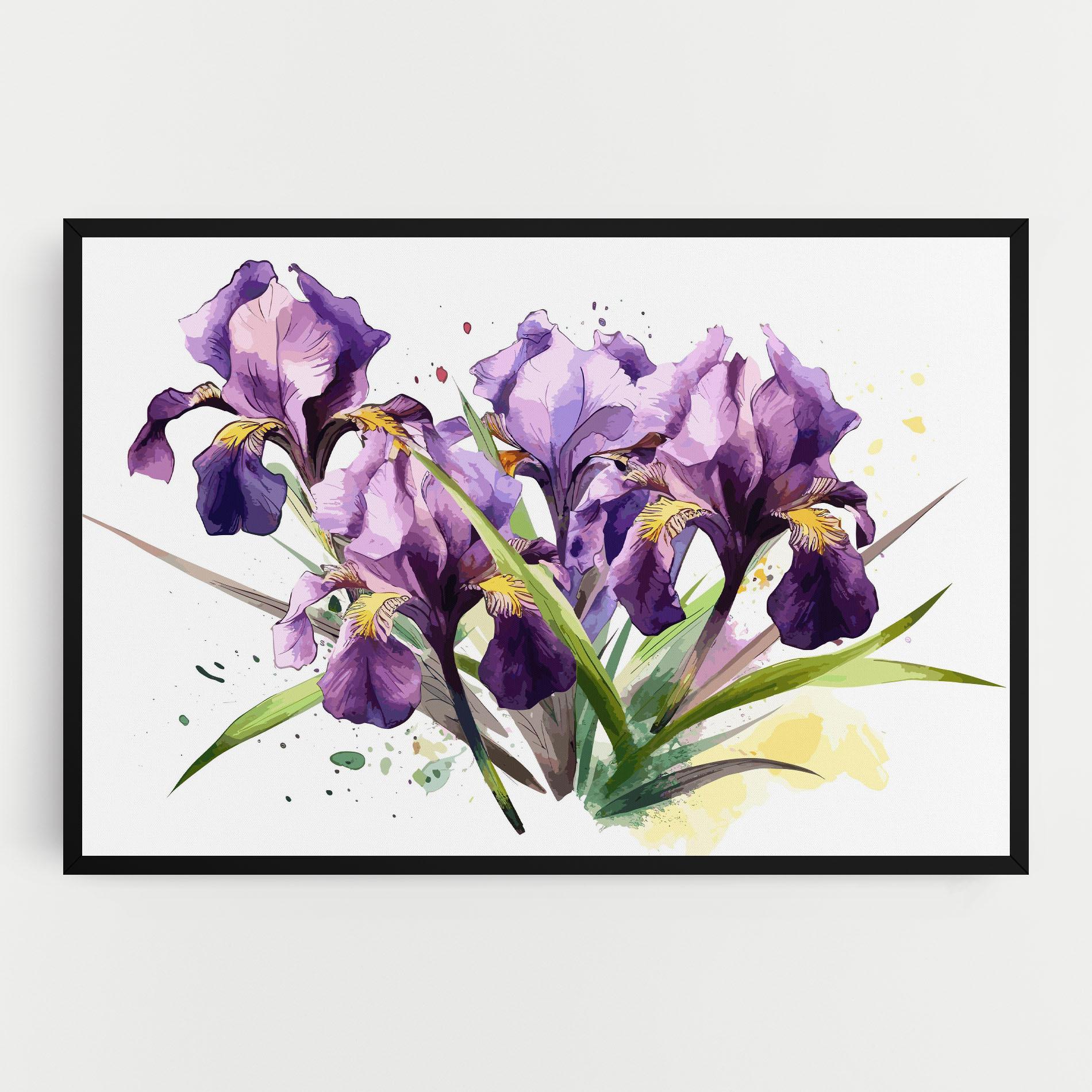Tablou Canvas Watercolor Purple Iris mockup 0