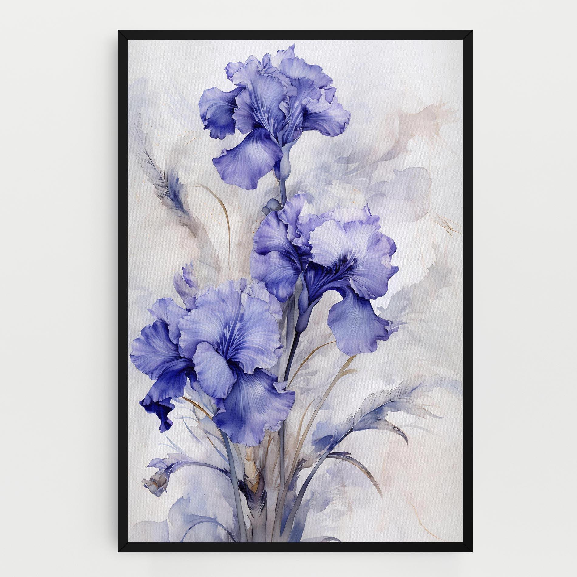 Tablou Canvas Purple Iris Painting mockup 0