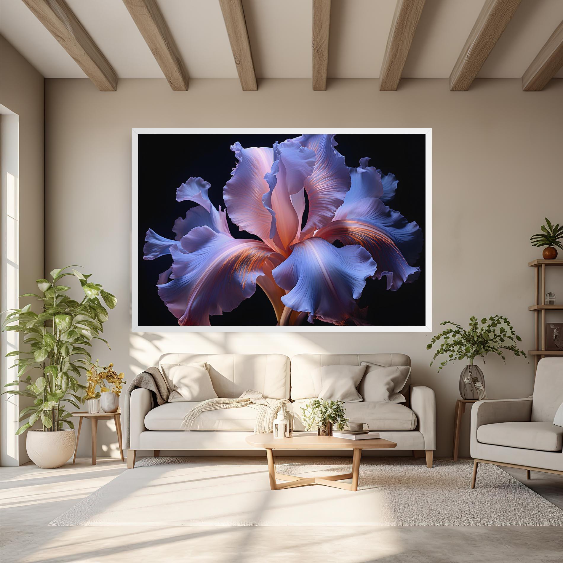 Tablou Canvas Elegant Iris On Black mockup 6