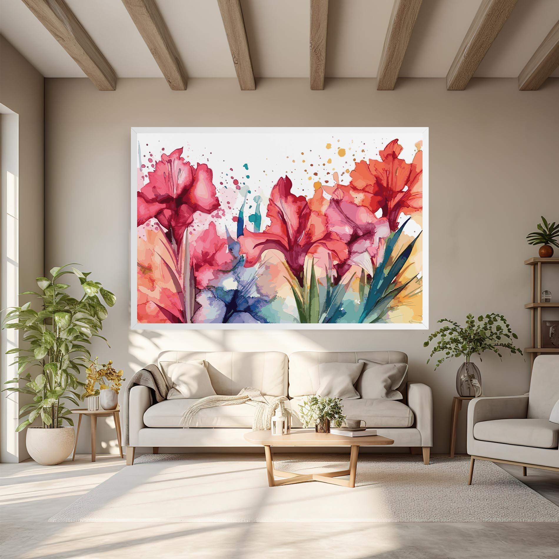 Tablou Canvas Pink Blue Iris mockup 6