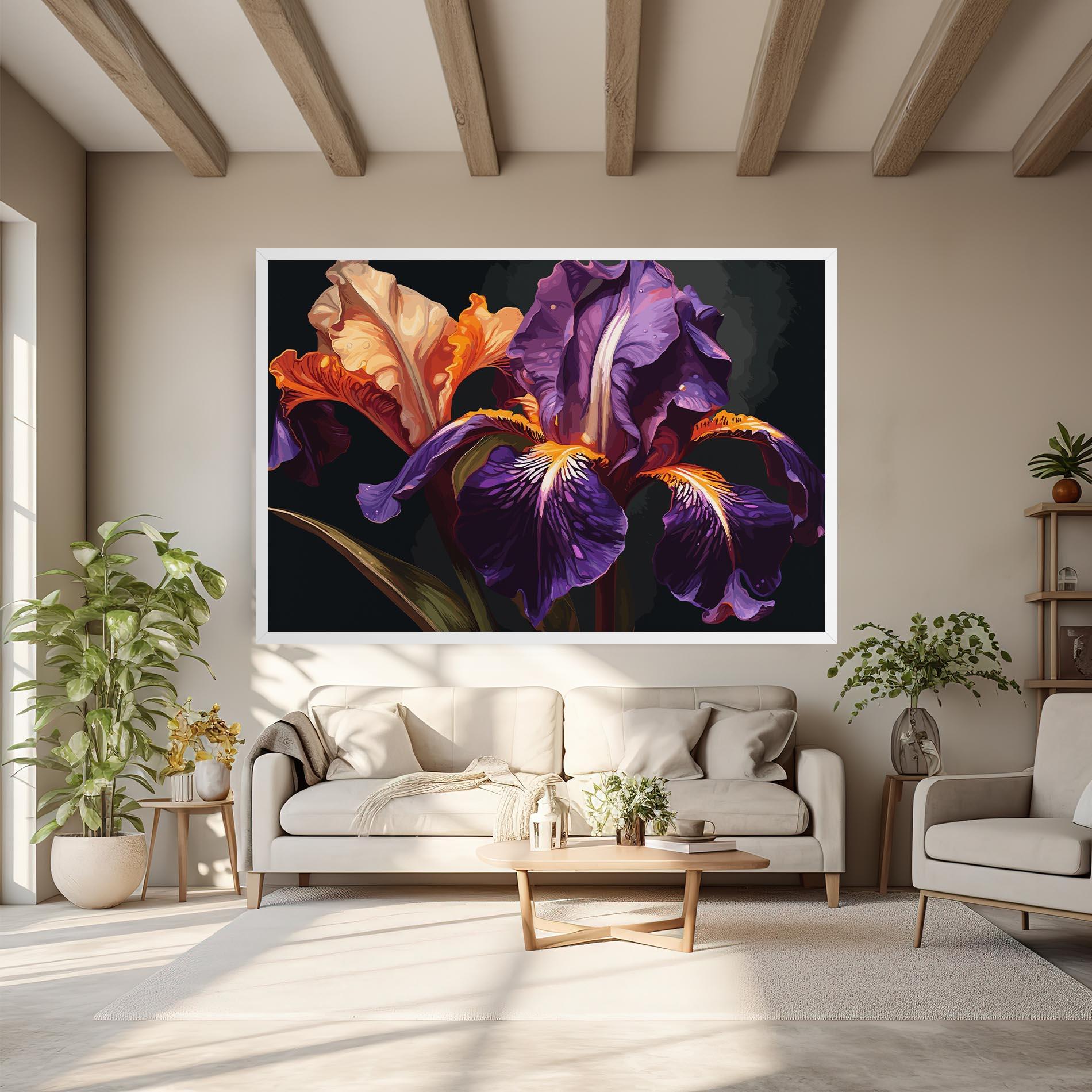 Tablou Canvas Purple Orange Iris mockup 6