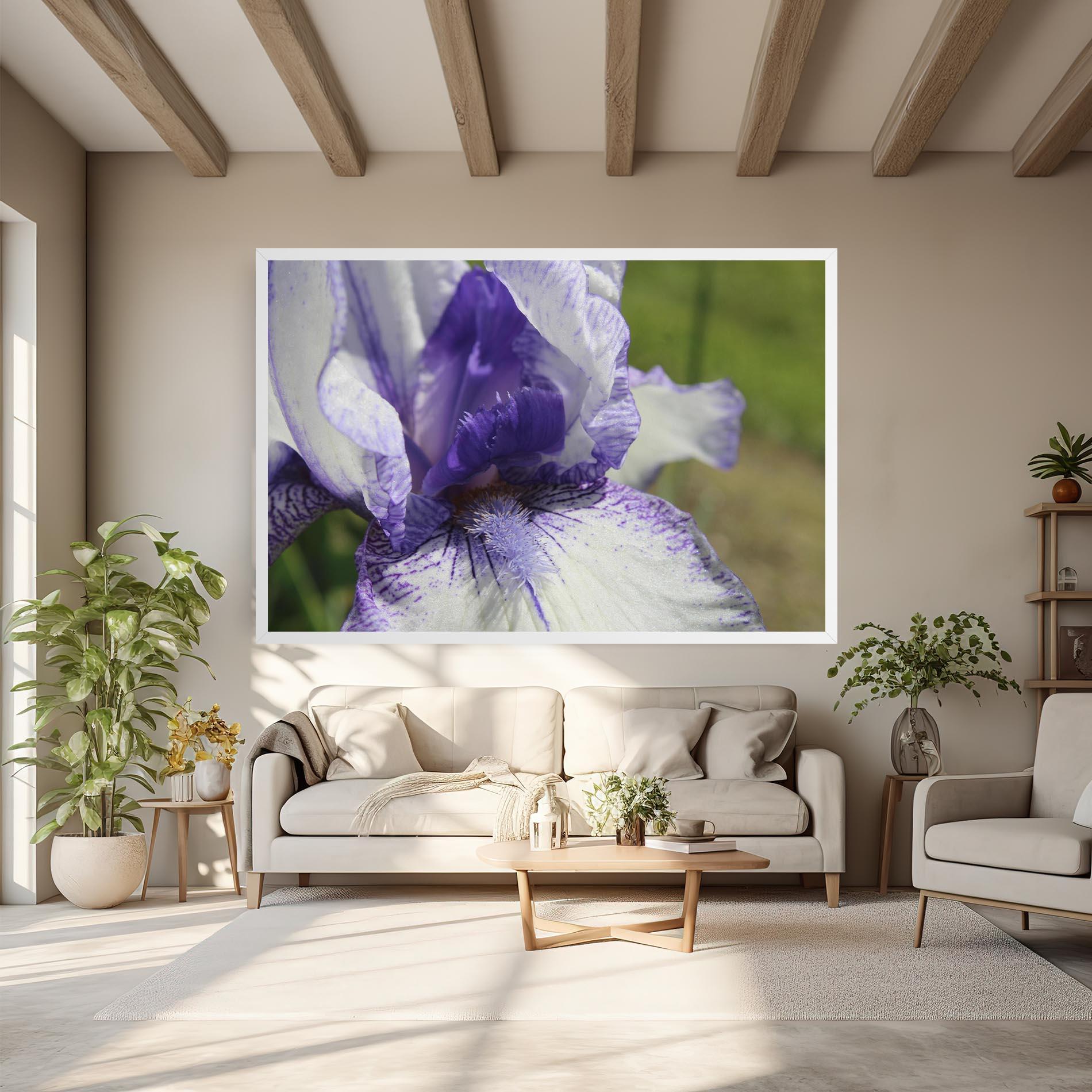 Tablou Canvas White Purple Iris mockup 6