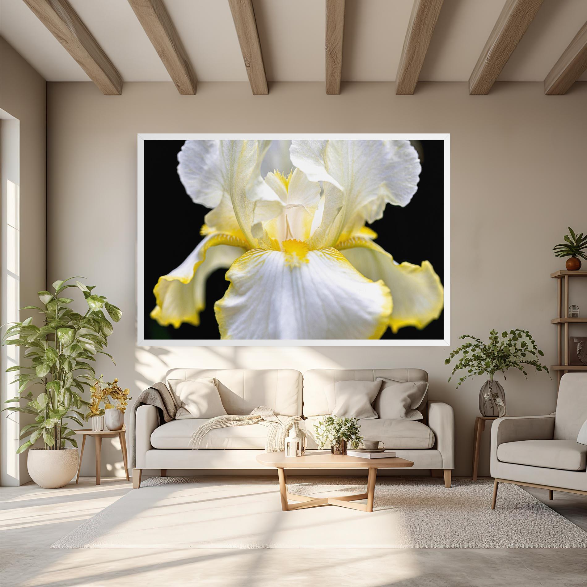 Tablou Canvas White Yellow Iris mockup 6