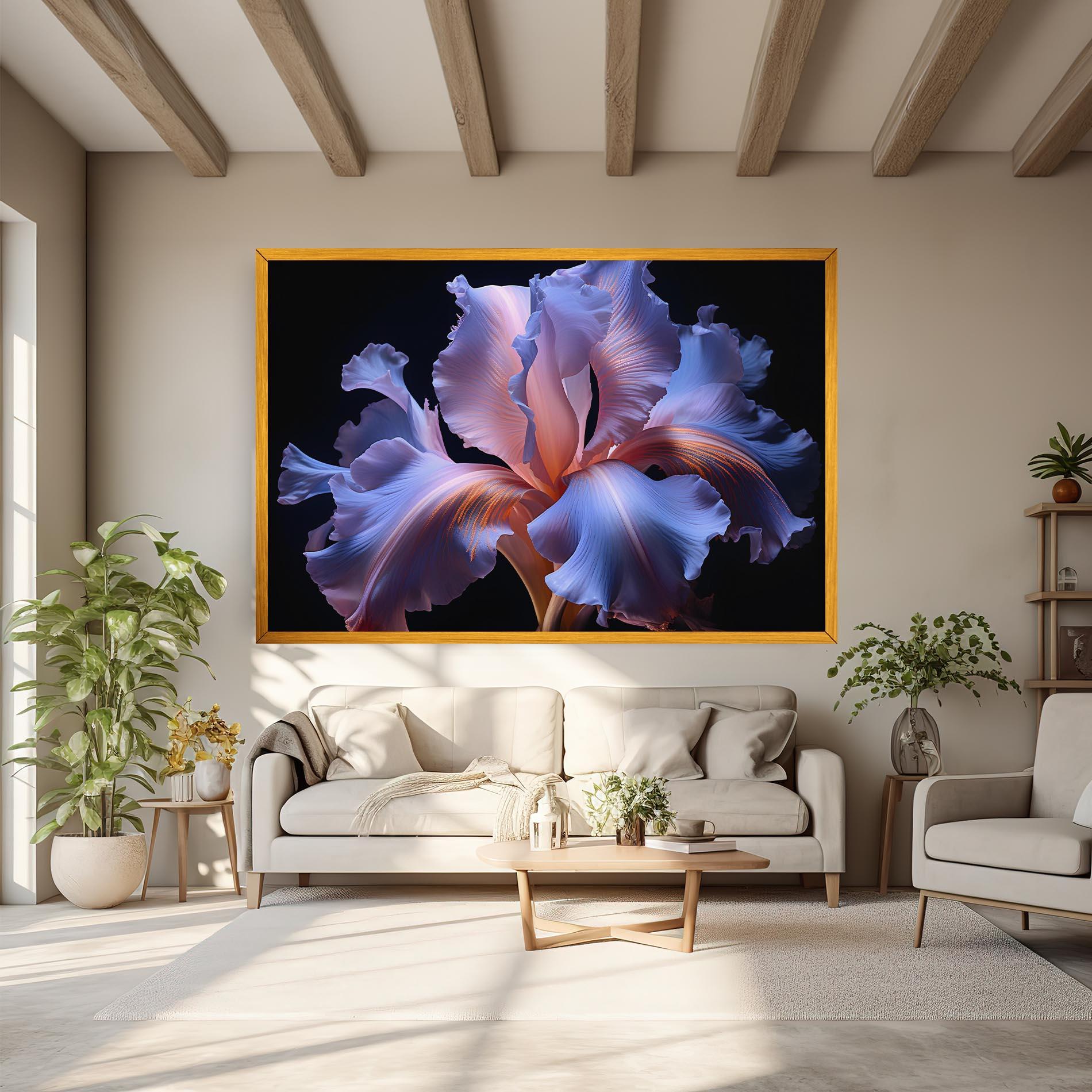 Tablou Canvas Elegant Iris On Black mockup 6