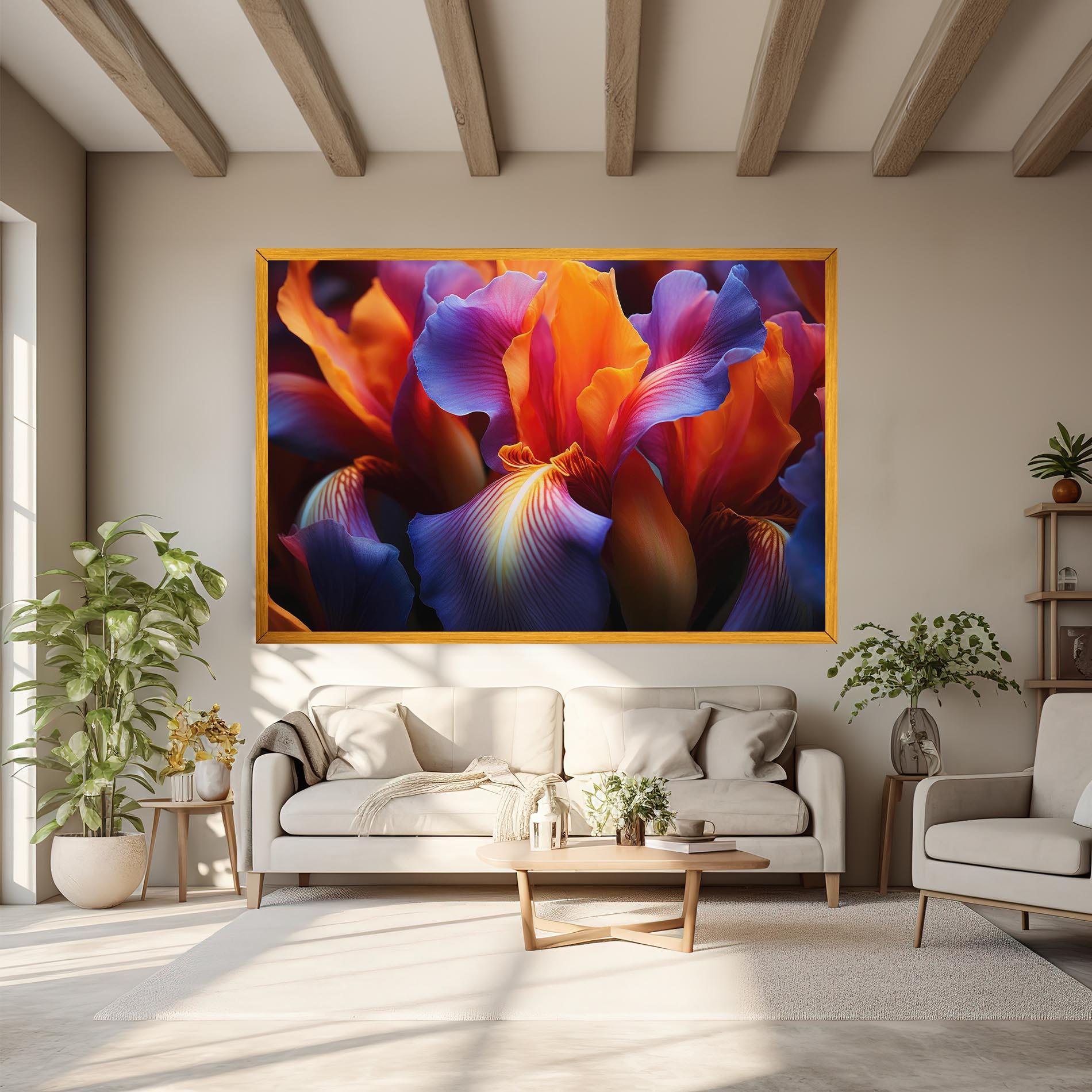 Tablou Canvas Orange Purple Iris mockup 6