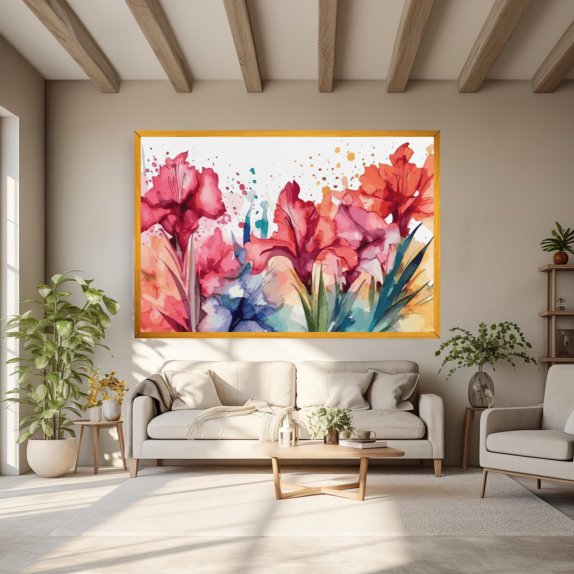 Tablou Canvas Pink Blue Iris mockup 6