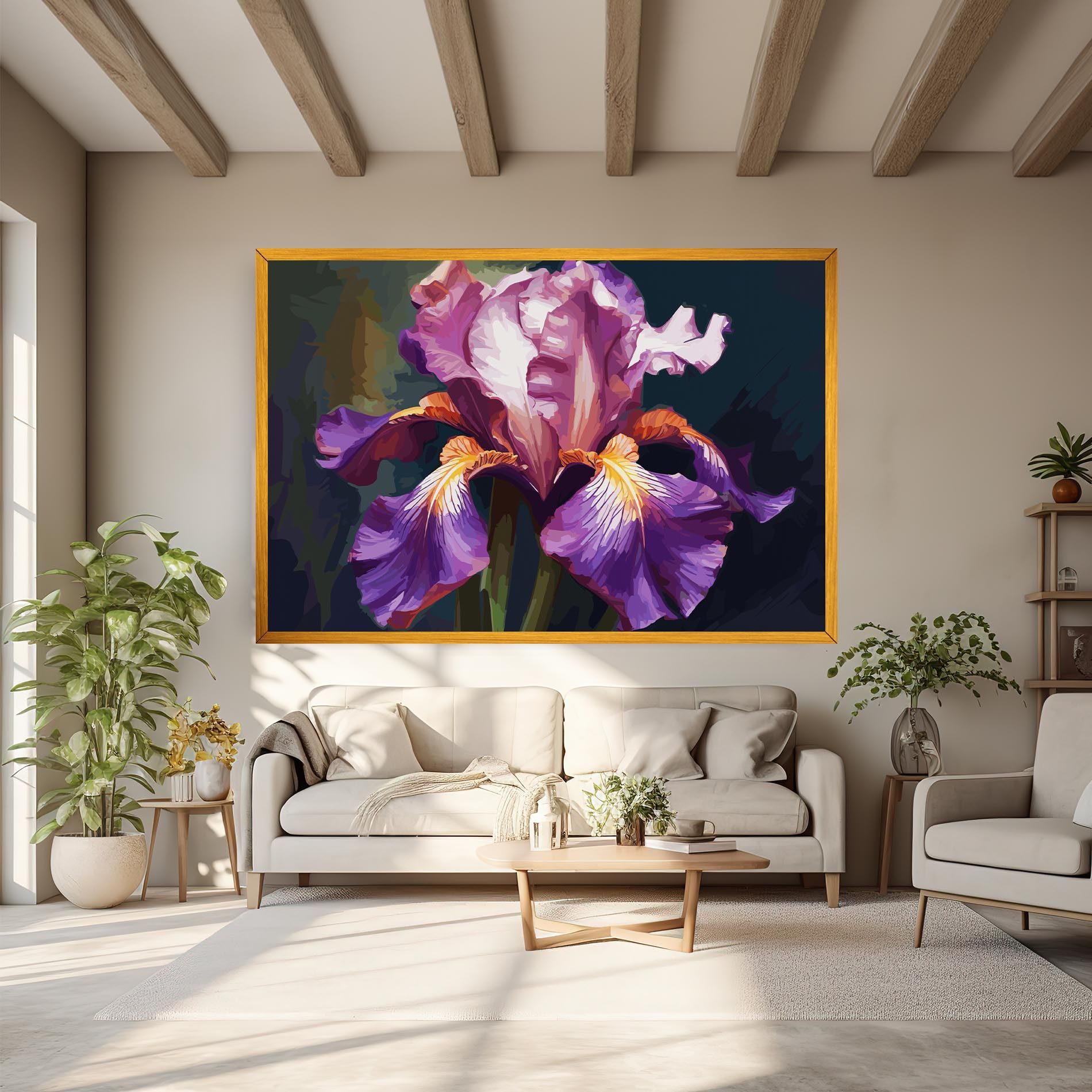 Purple Orange Iris Art mockup 6