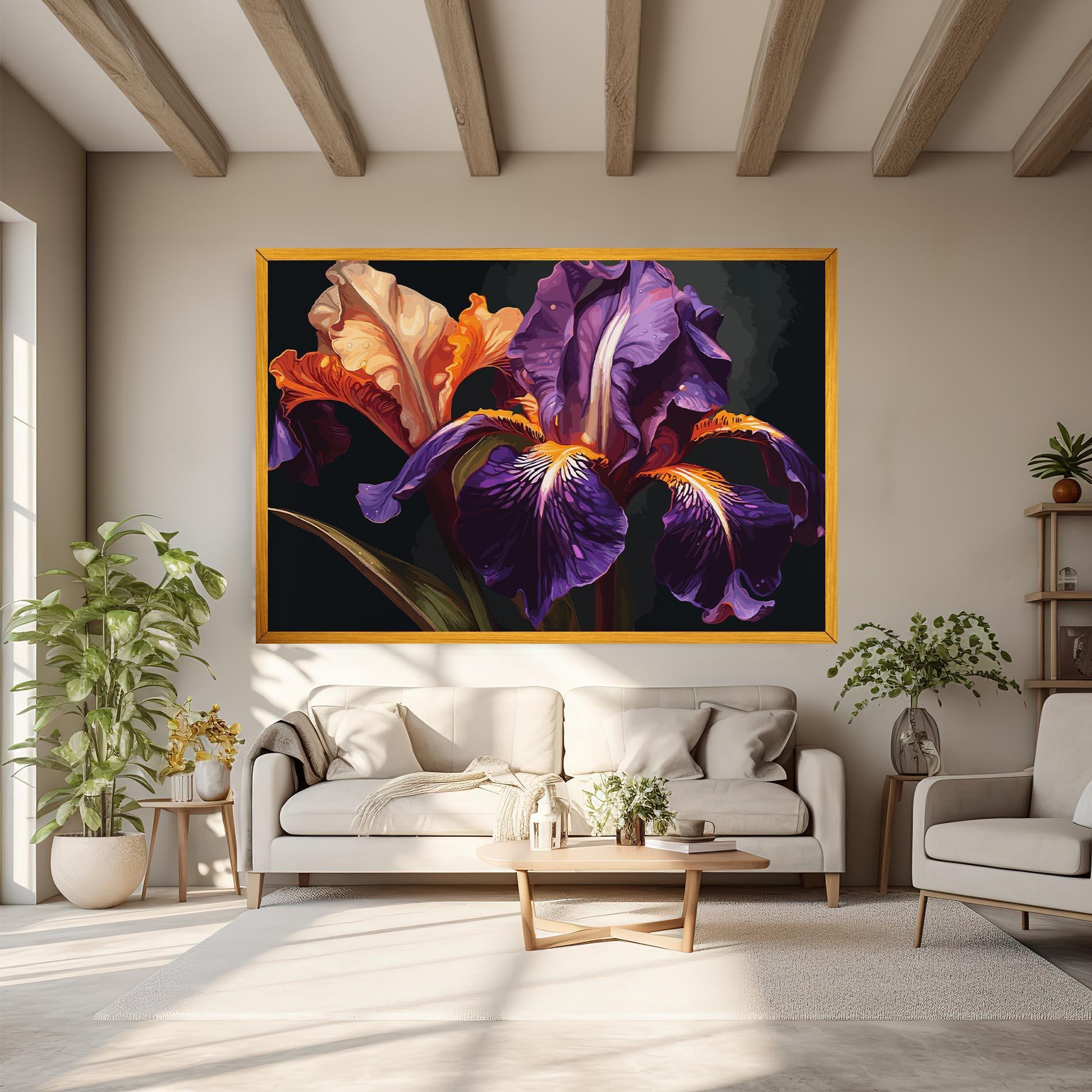 Tablou Canvas Purple Orange Iris mockup 6