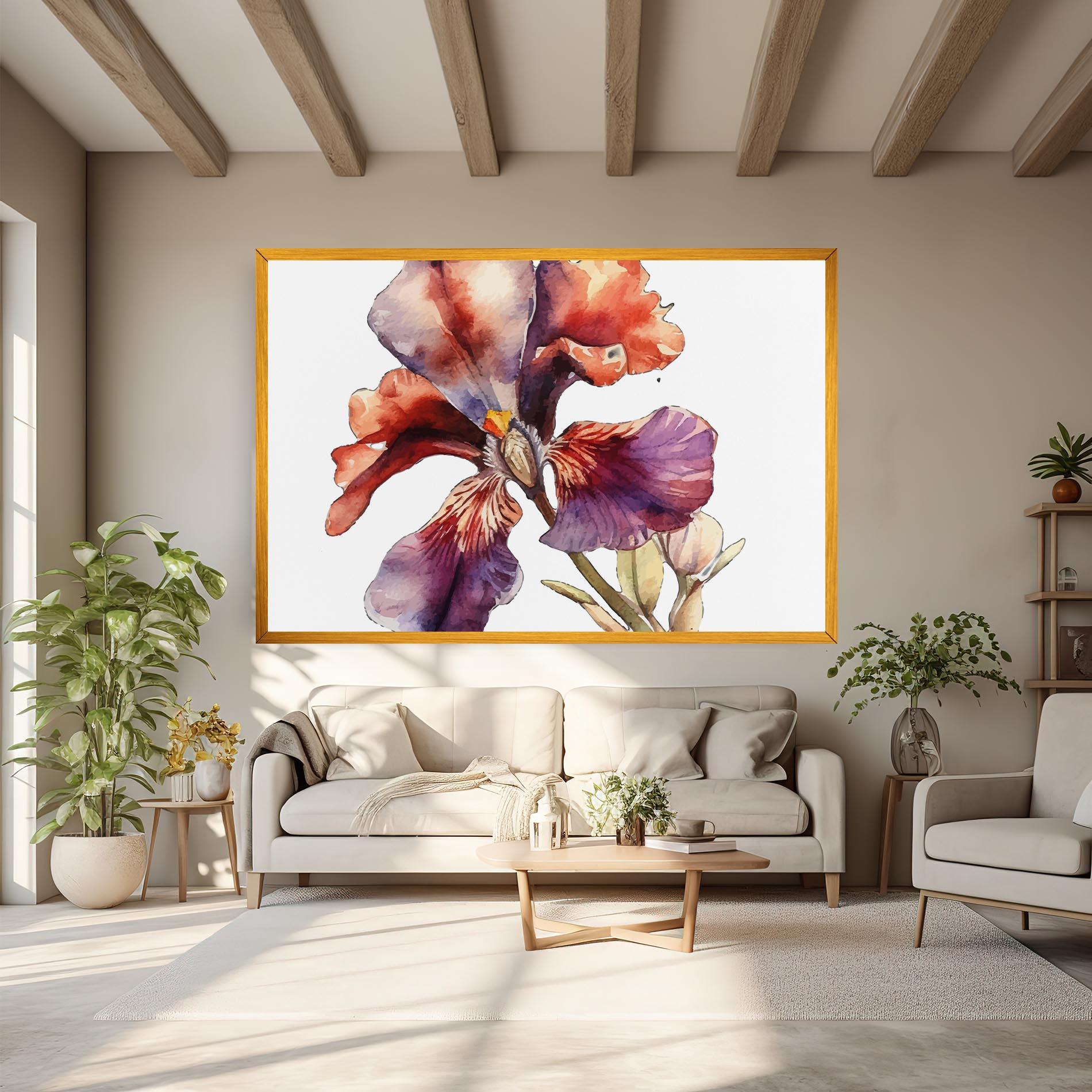 Tablou Canvas Watercolor Iris mockup 6