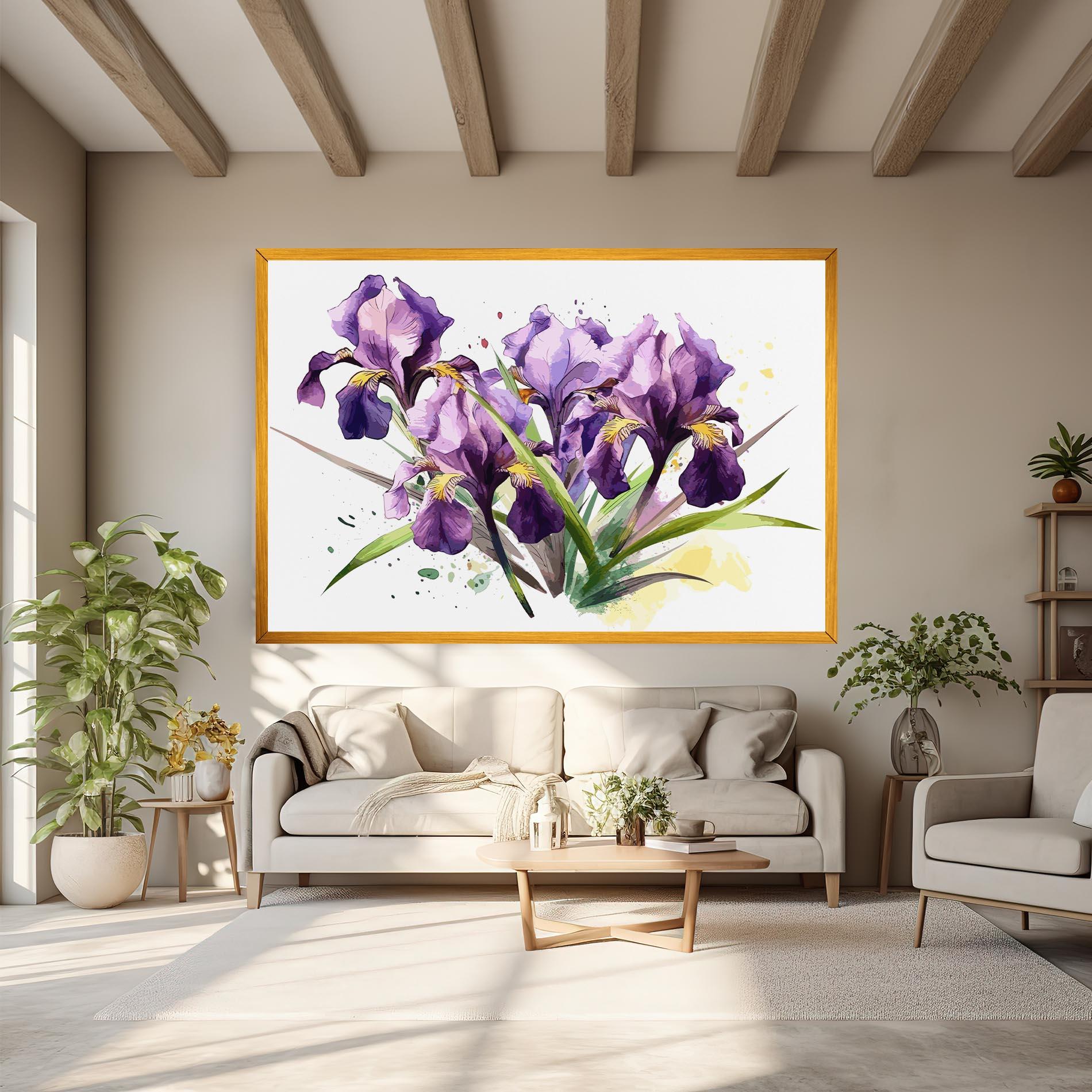 Tablou Canvas Watercolor Purple Iris mockup 6