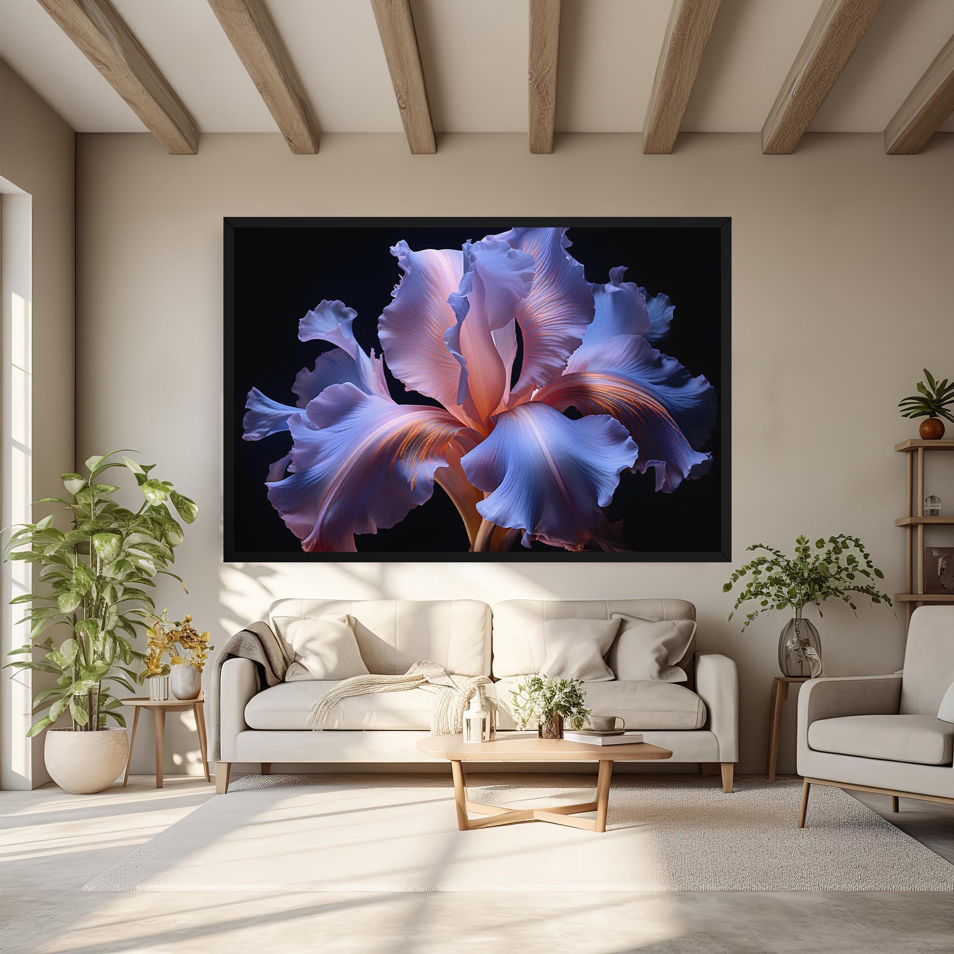 Tablou Canvas Elegant Iris On Black mockup 6