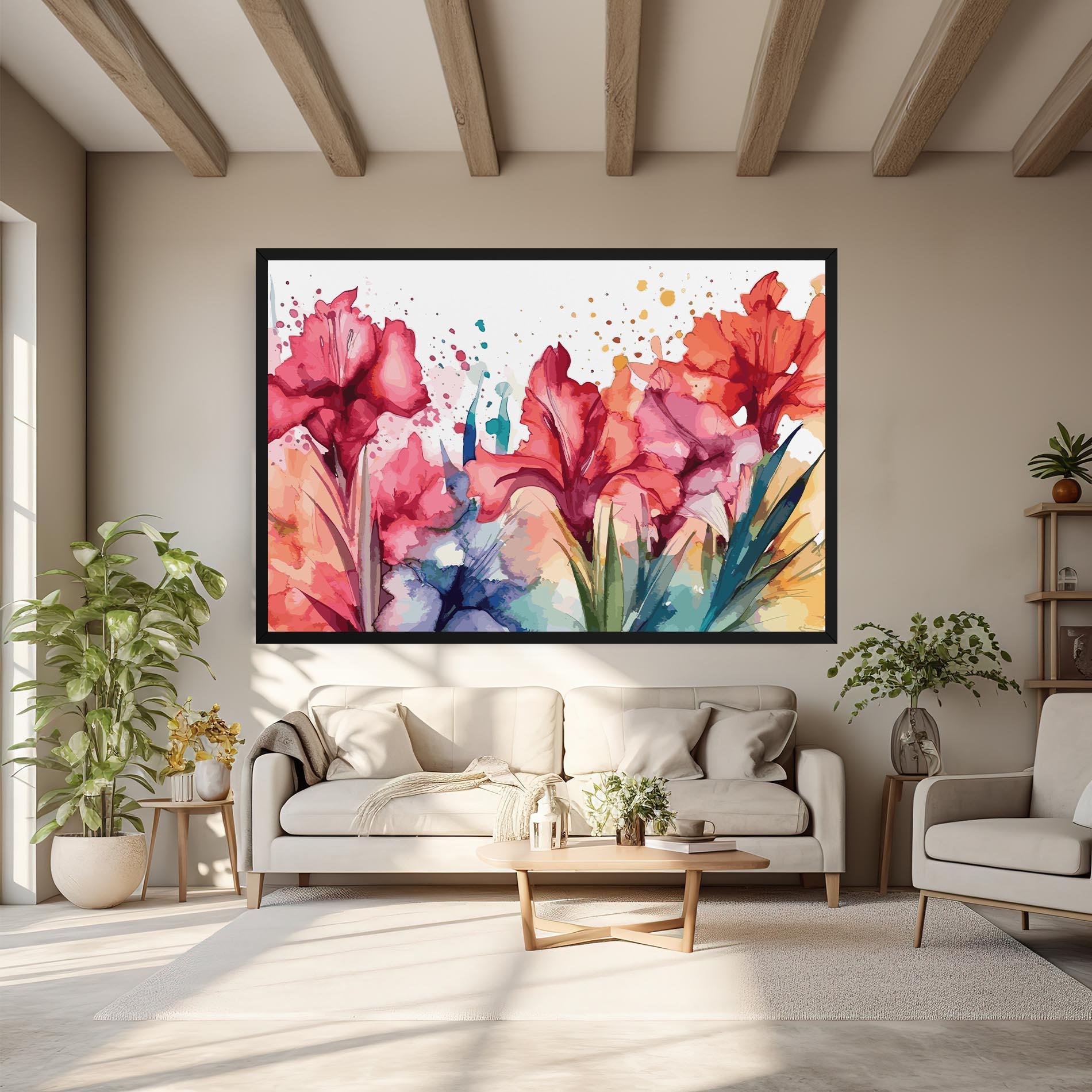 Tablou Canvas Pink Blue Iris mockup 6