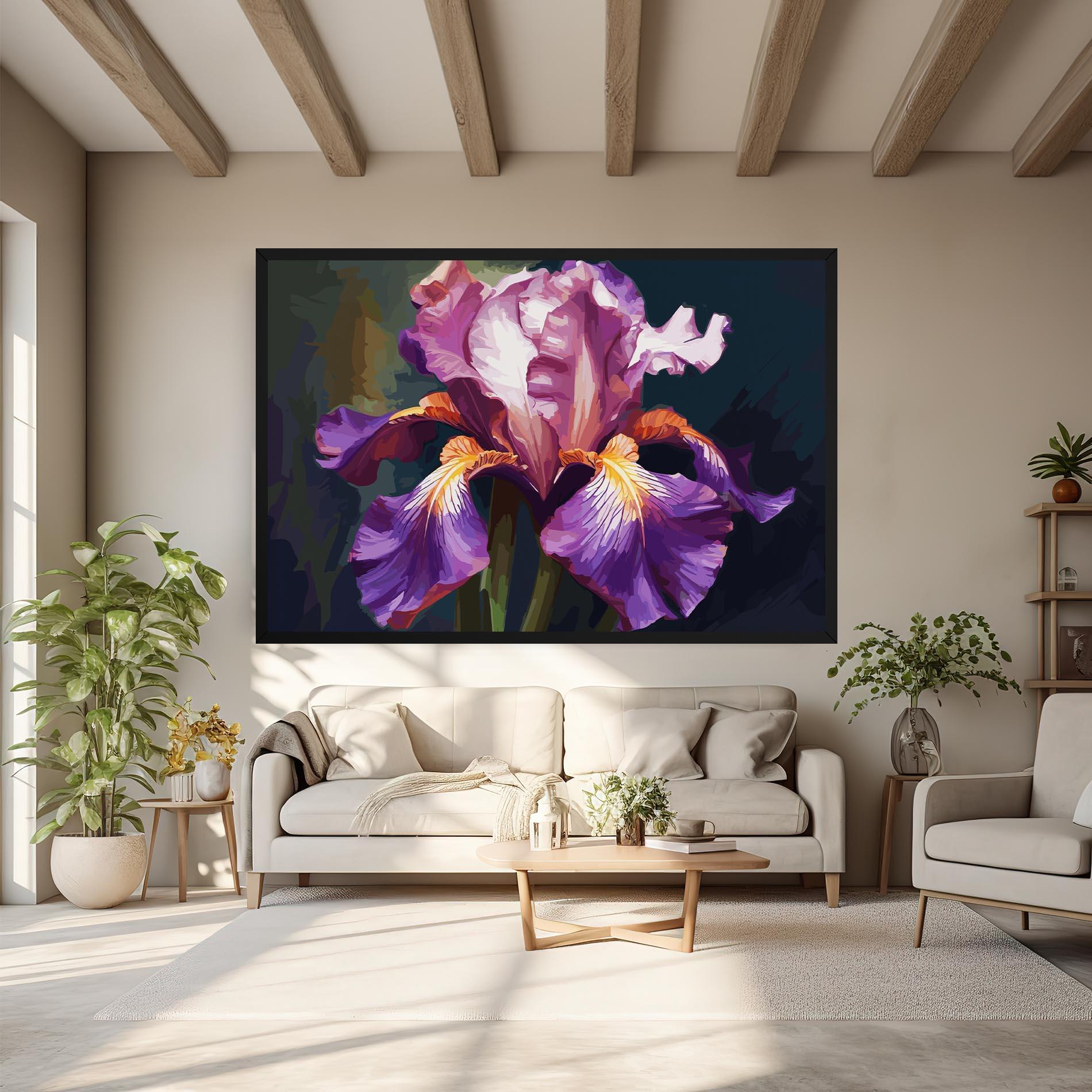 Tablou Canvas Purple Orange Iris Art mockup 6