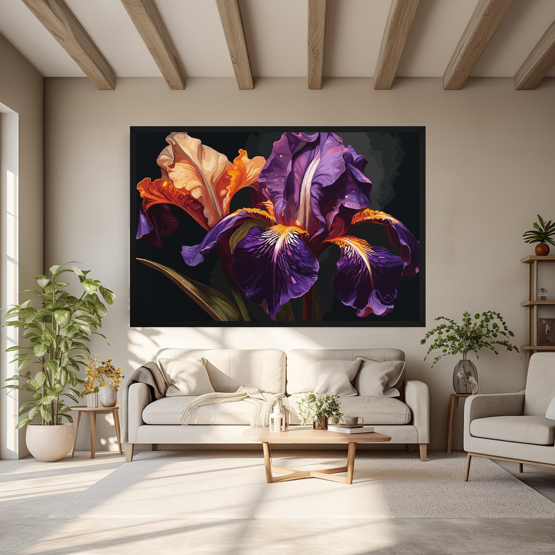 Tablou Canvas Purple Orange Iris mockup 6