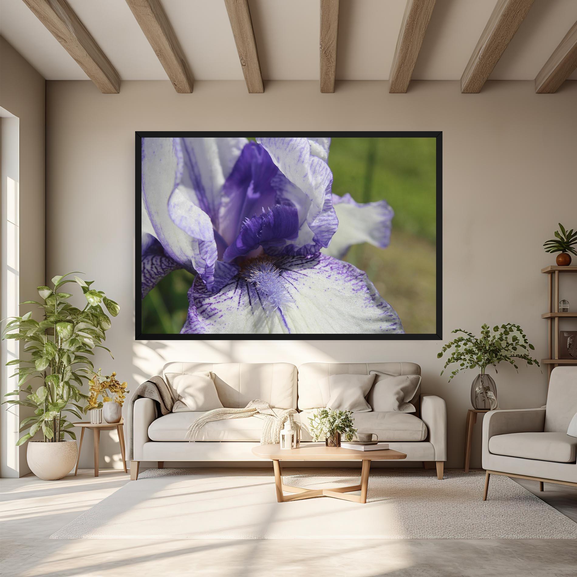 Tablou Canvas White Purple Iris mockup 6