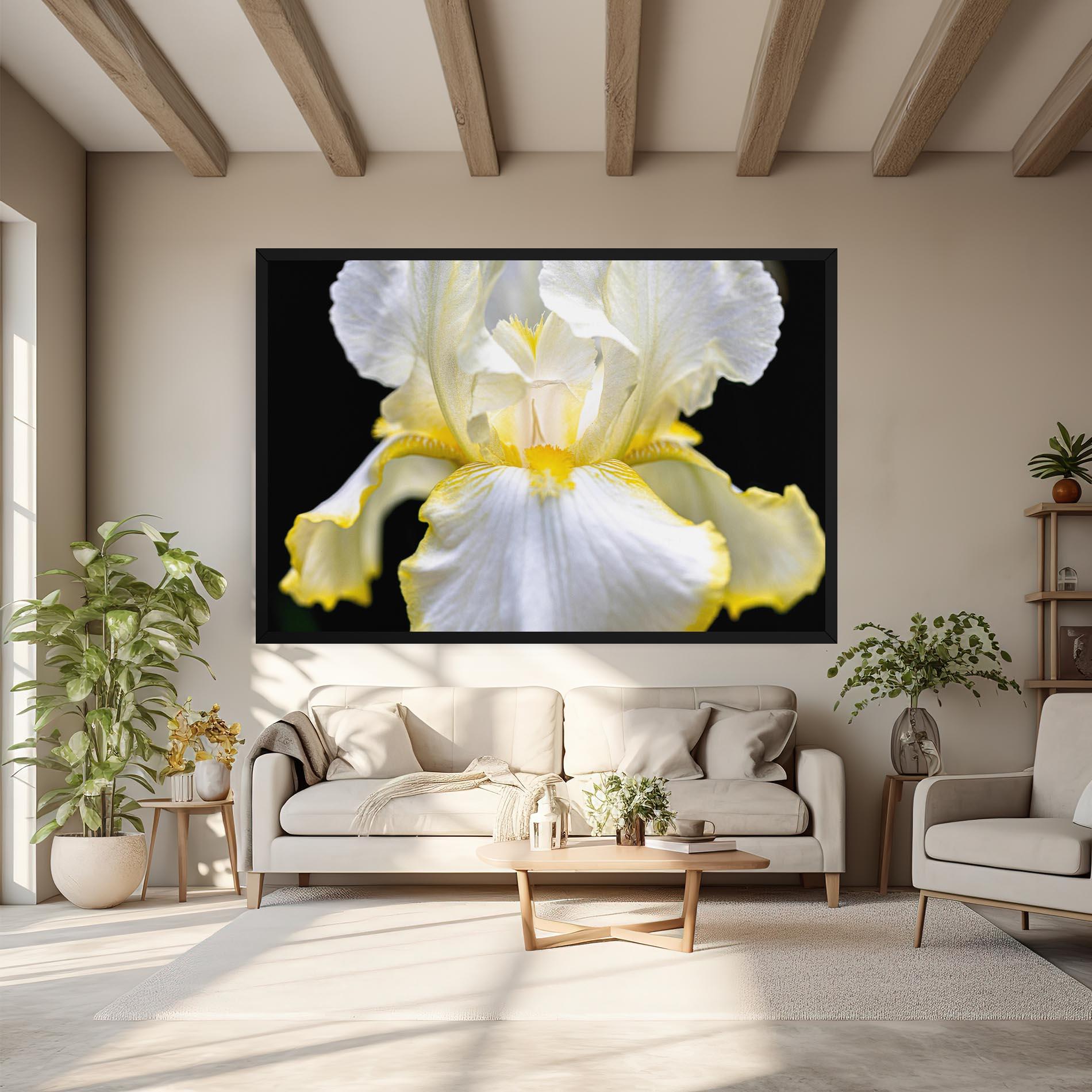 Tablou Canvas White Yellow Iris mockup 6