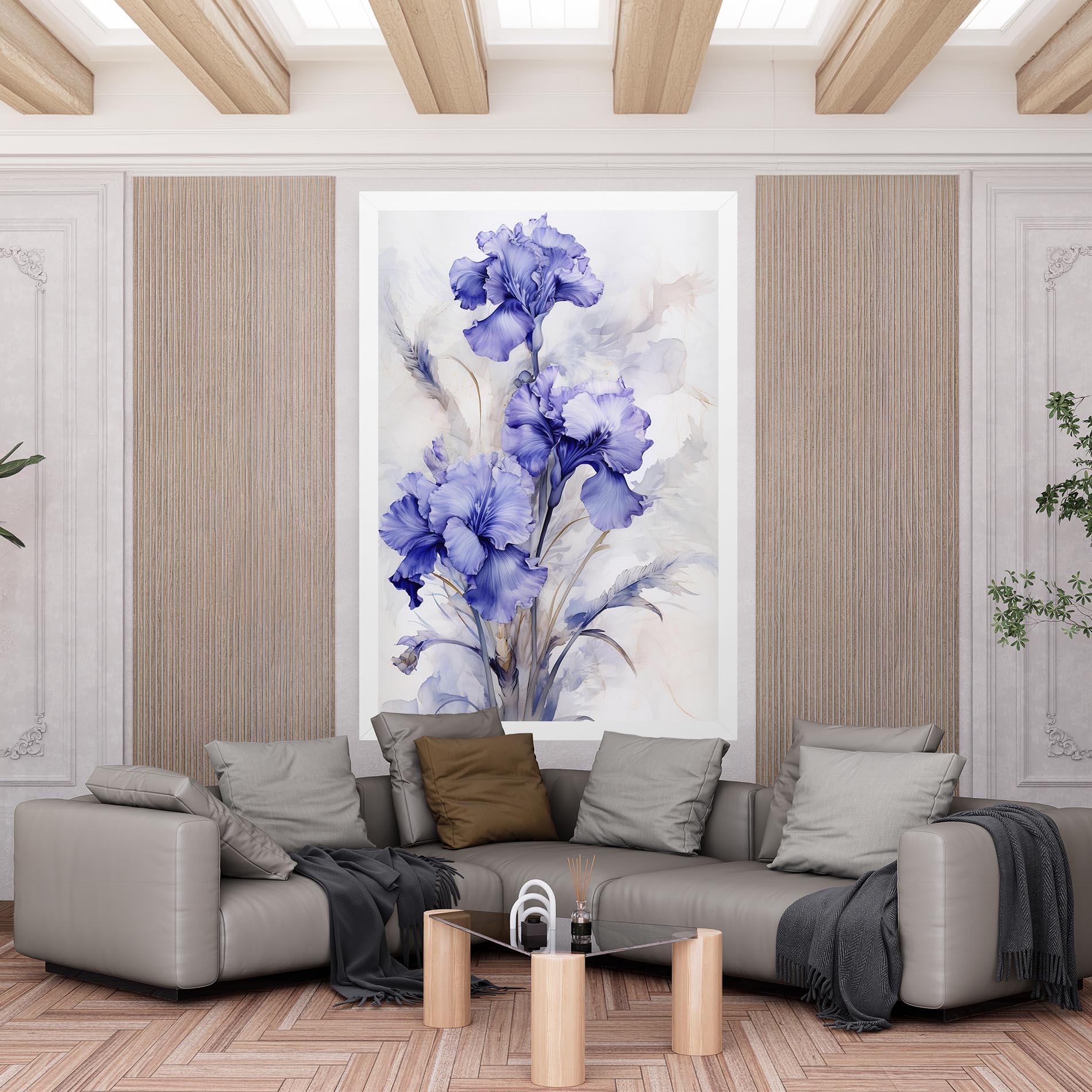 Tablou Canvas Purple Iris Painting mockup 6