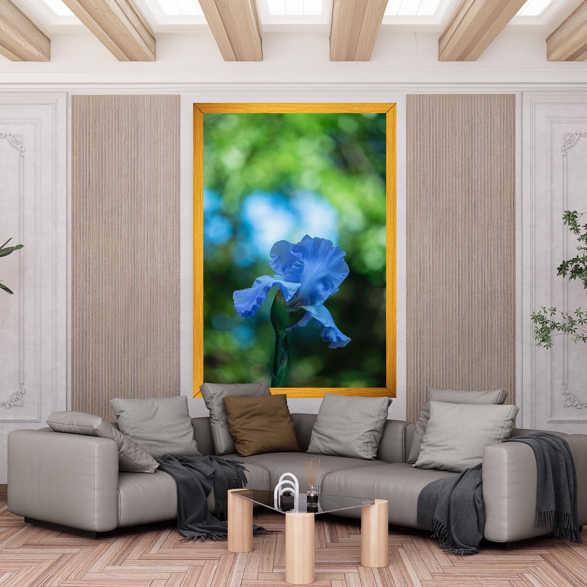 Blue Iris In The Garden mockup 6
