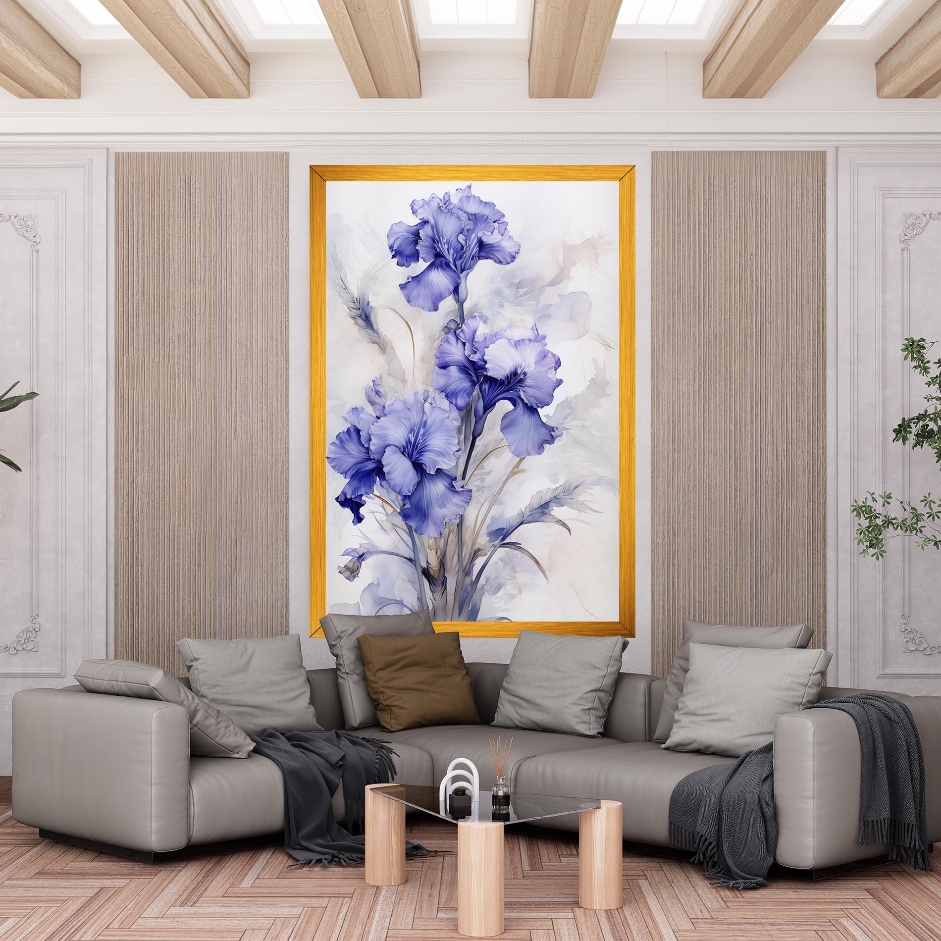 Tablou Canvas Purple Iris Painting mockup 6