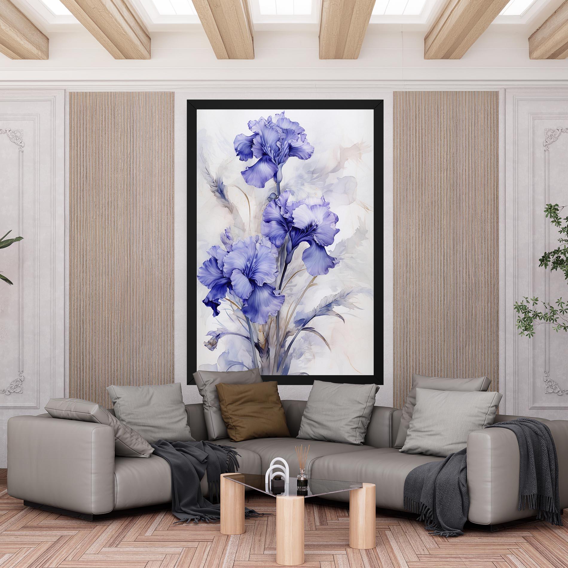 Tablou Canvas Purple Iris Painting mockup 6