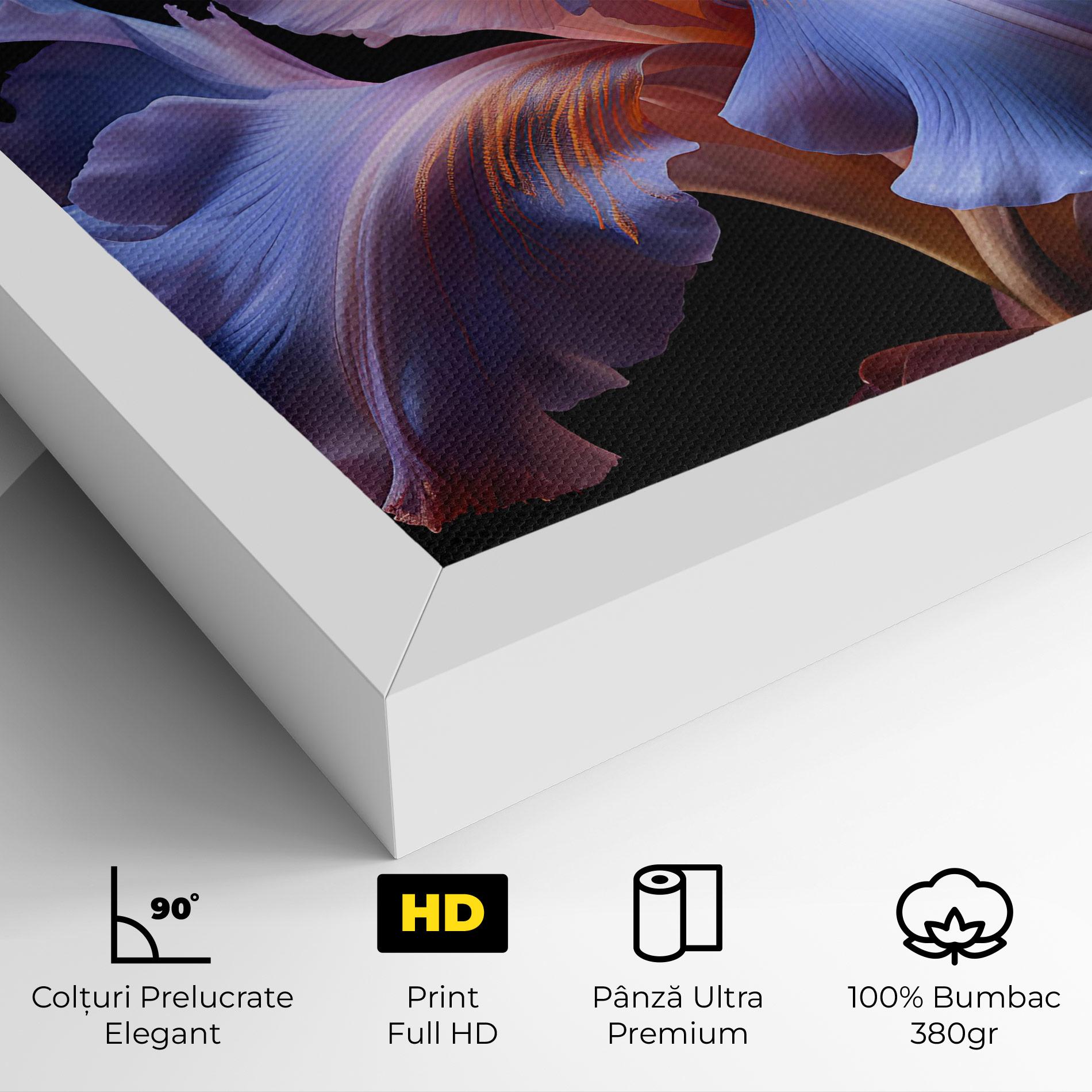 Tablou Canvas Elegant Iris On Black mockup 4